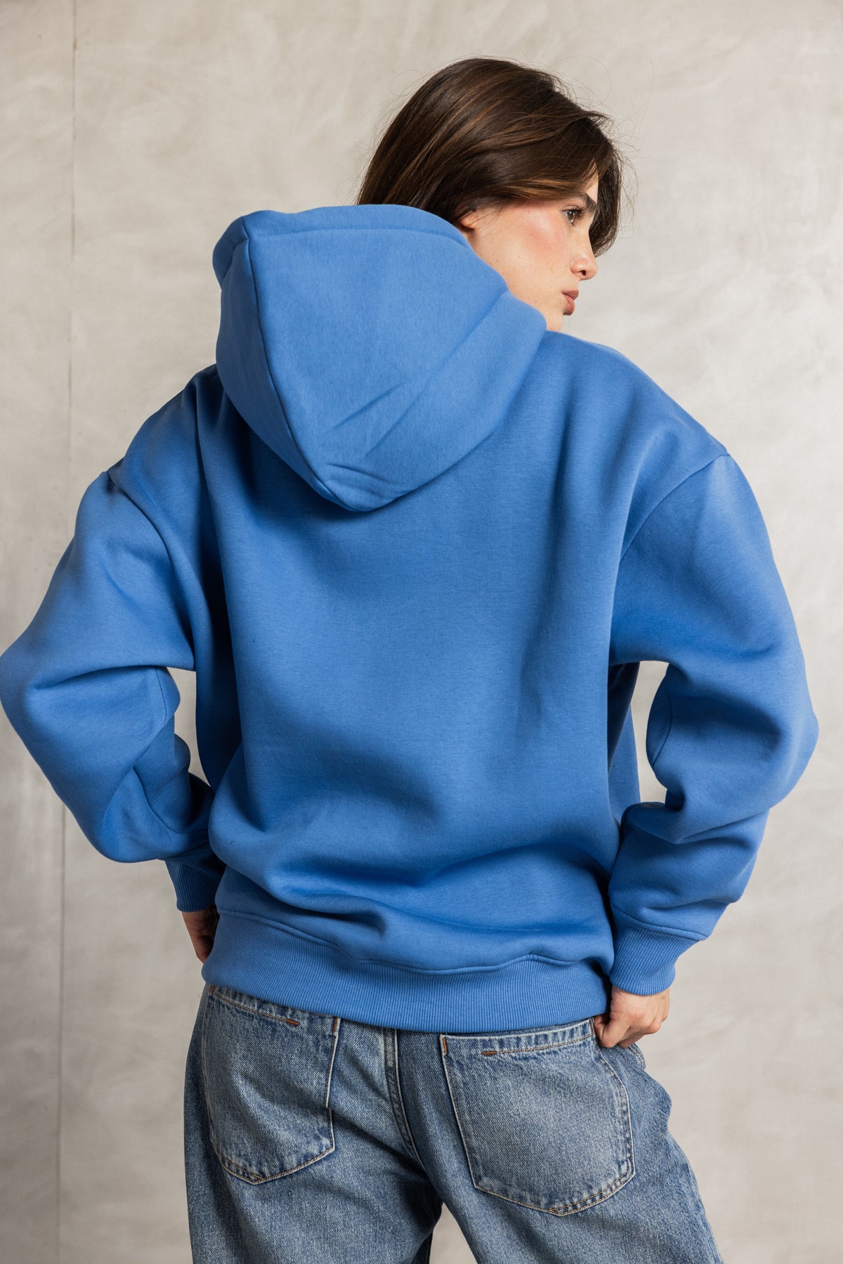Royal Blue Relaxed-Fit Hoodie