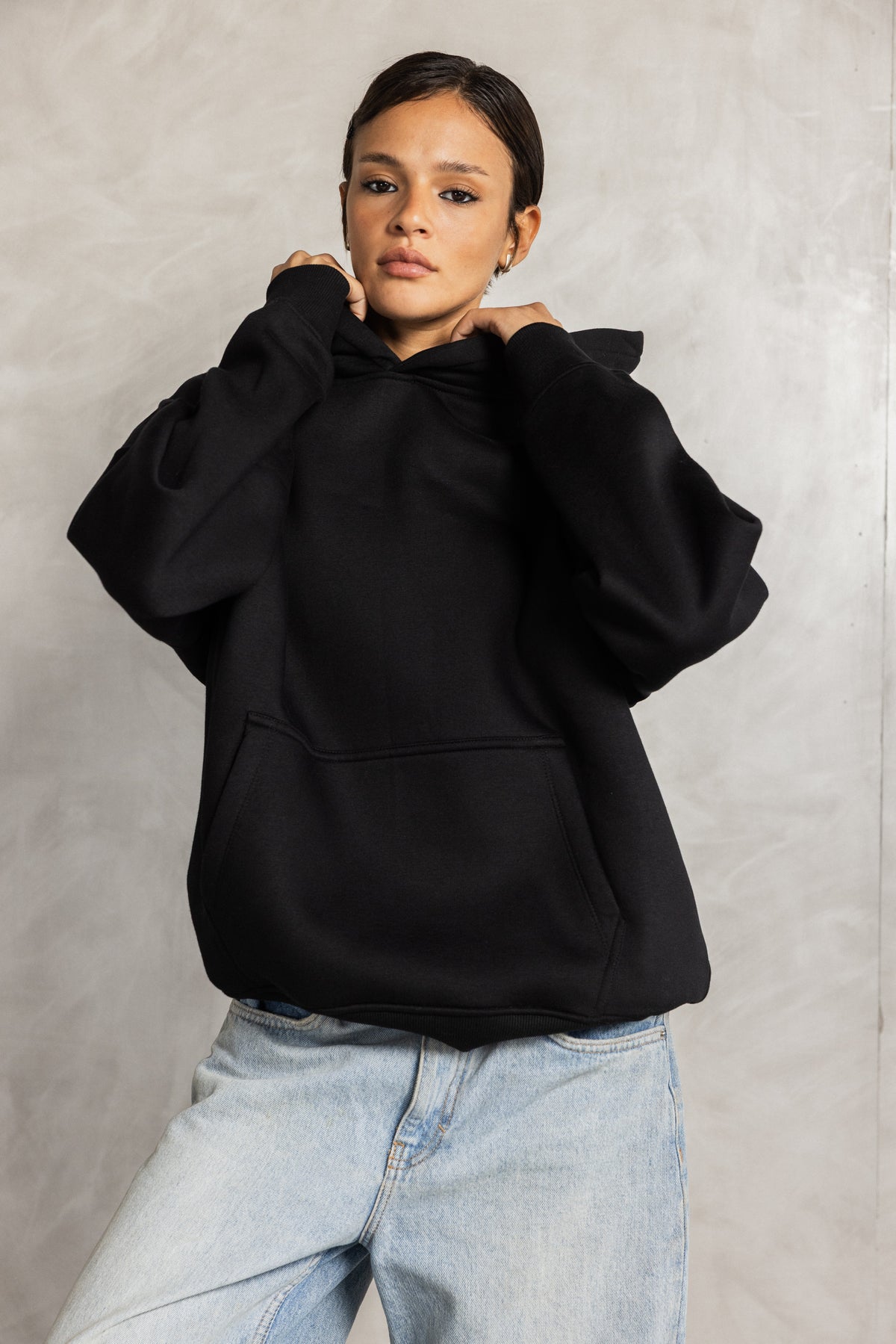 Black Relaxed-Fit Hoodie
