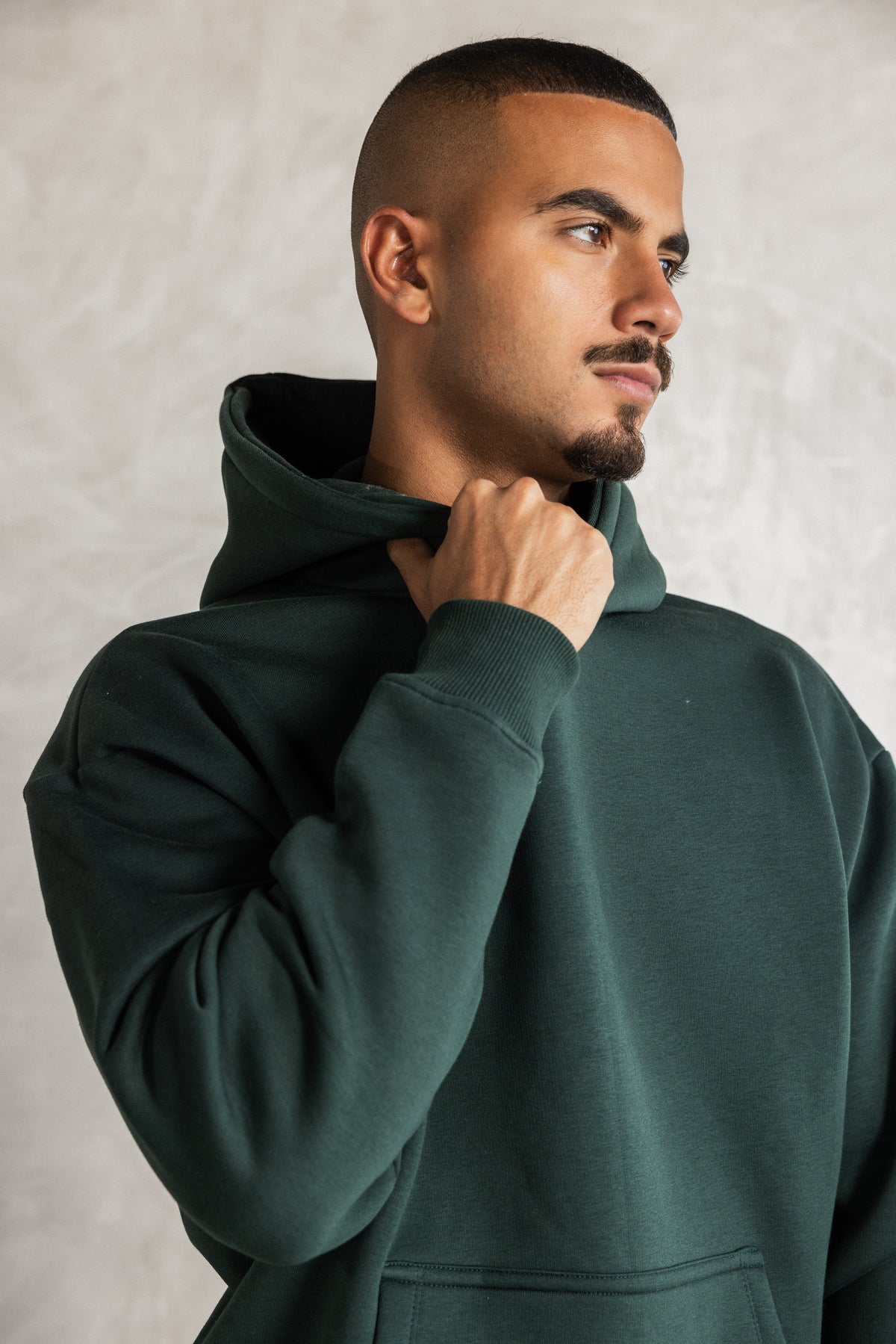 Dark Green Relaxed-Fit Hoodie