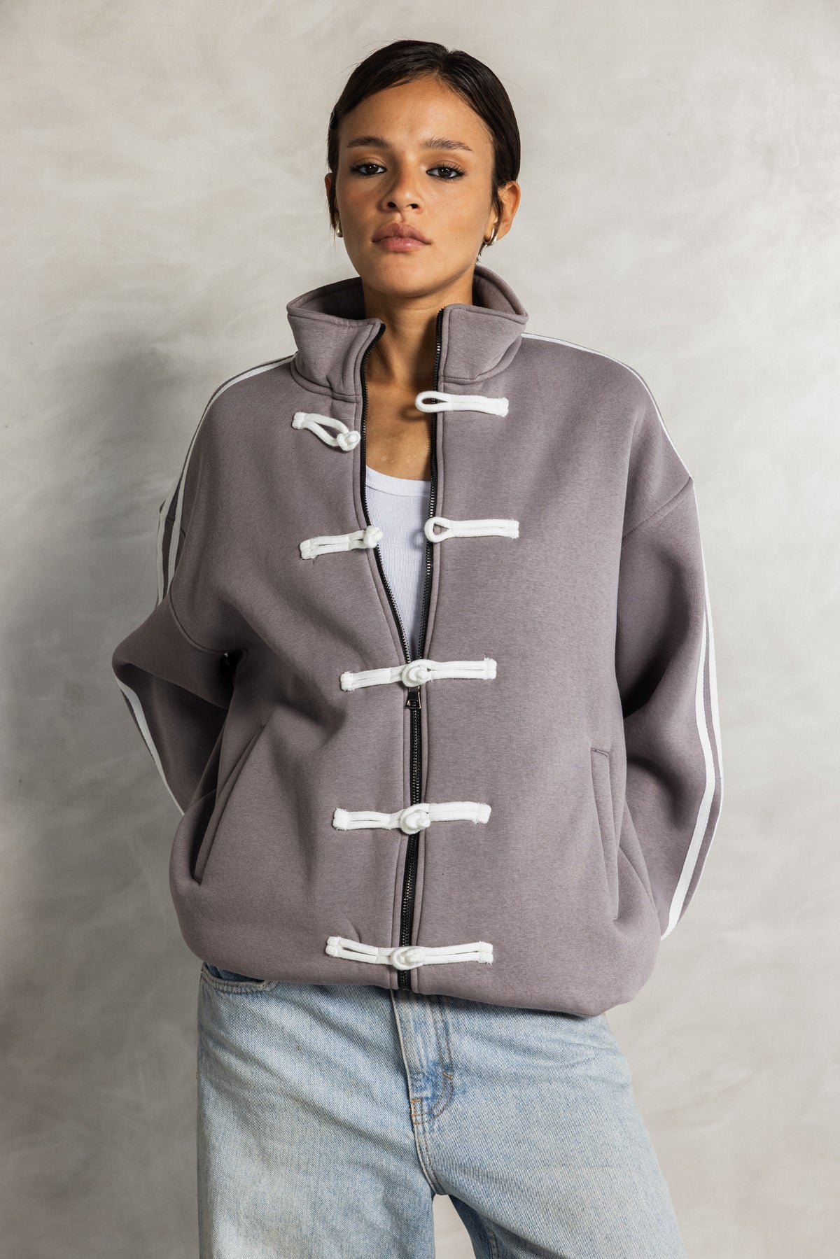 Lavender Frog Fastening Jacket