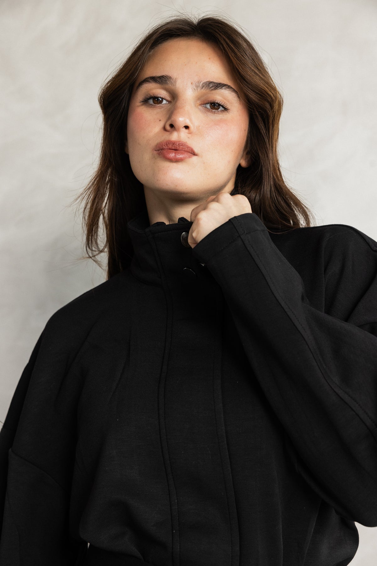 Black Soft Touch Belted Set