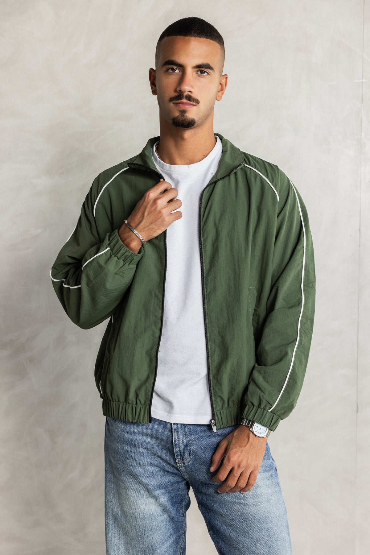 Basil Green Nylon Jacket