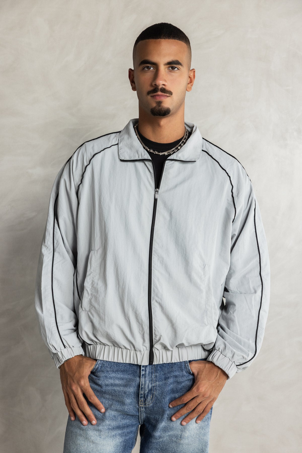 Silver Nylon Jacket