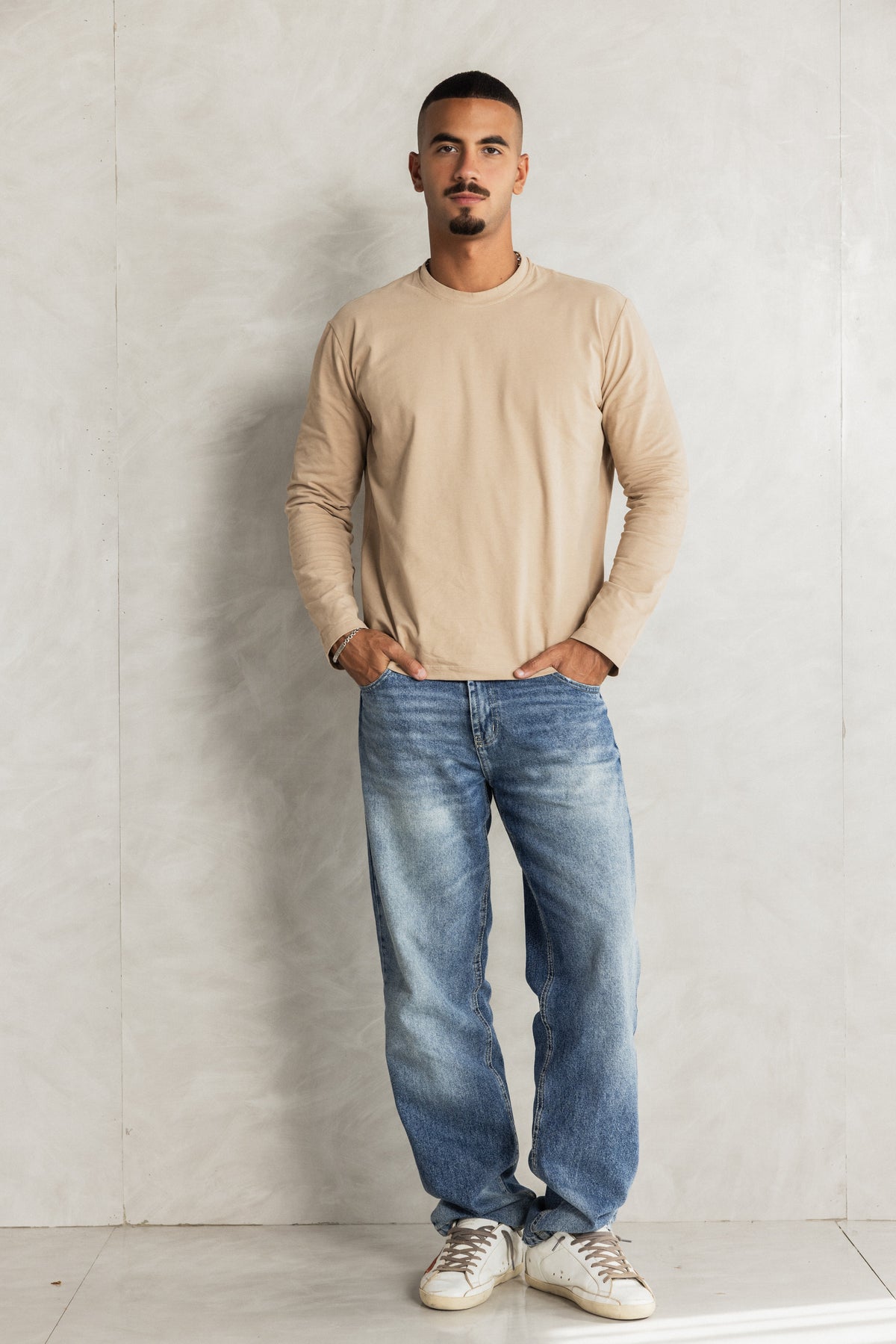 Beige Thermal long sleeve shirt