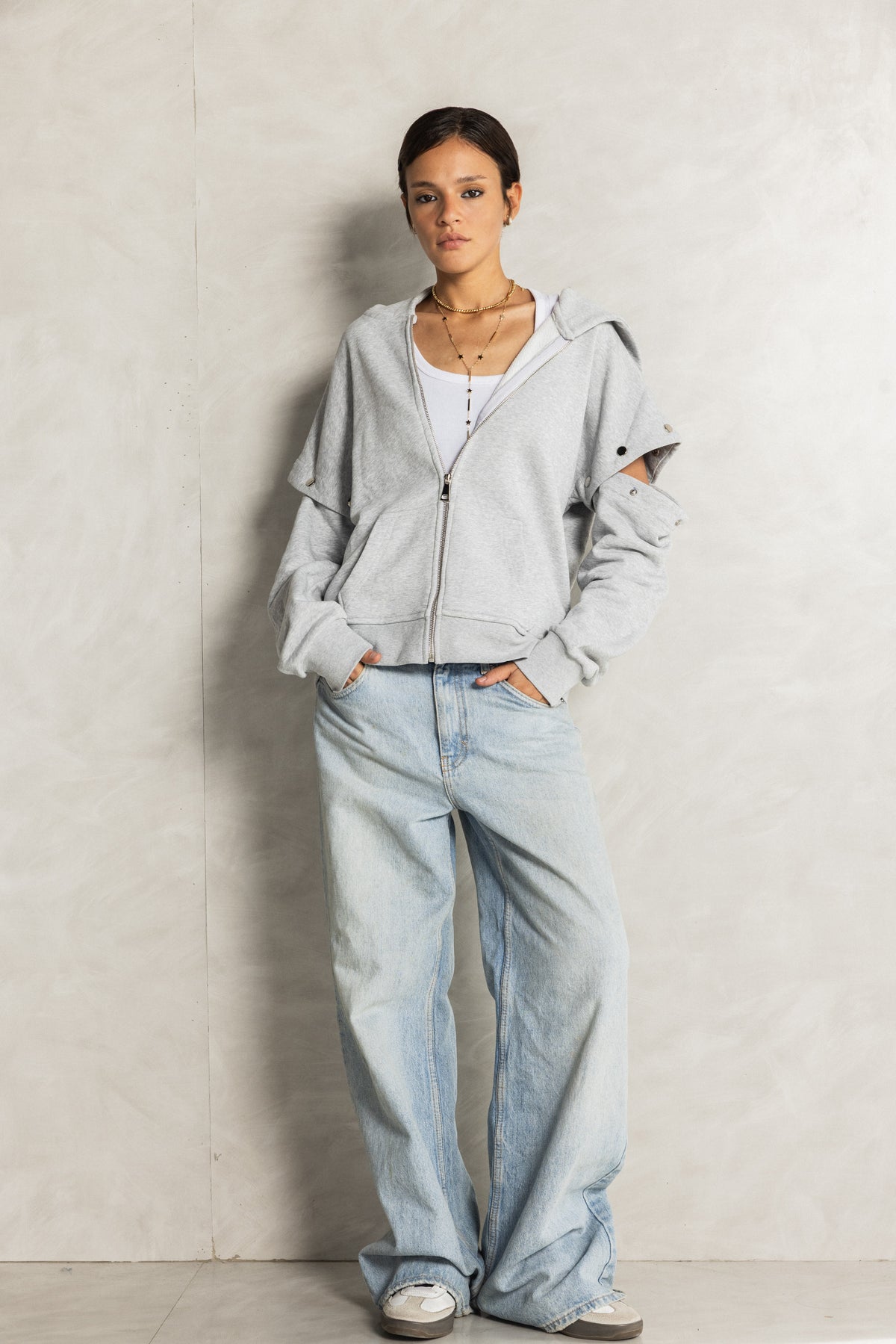 Gray Removable Sweatshirt