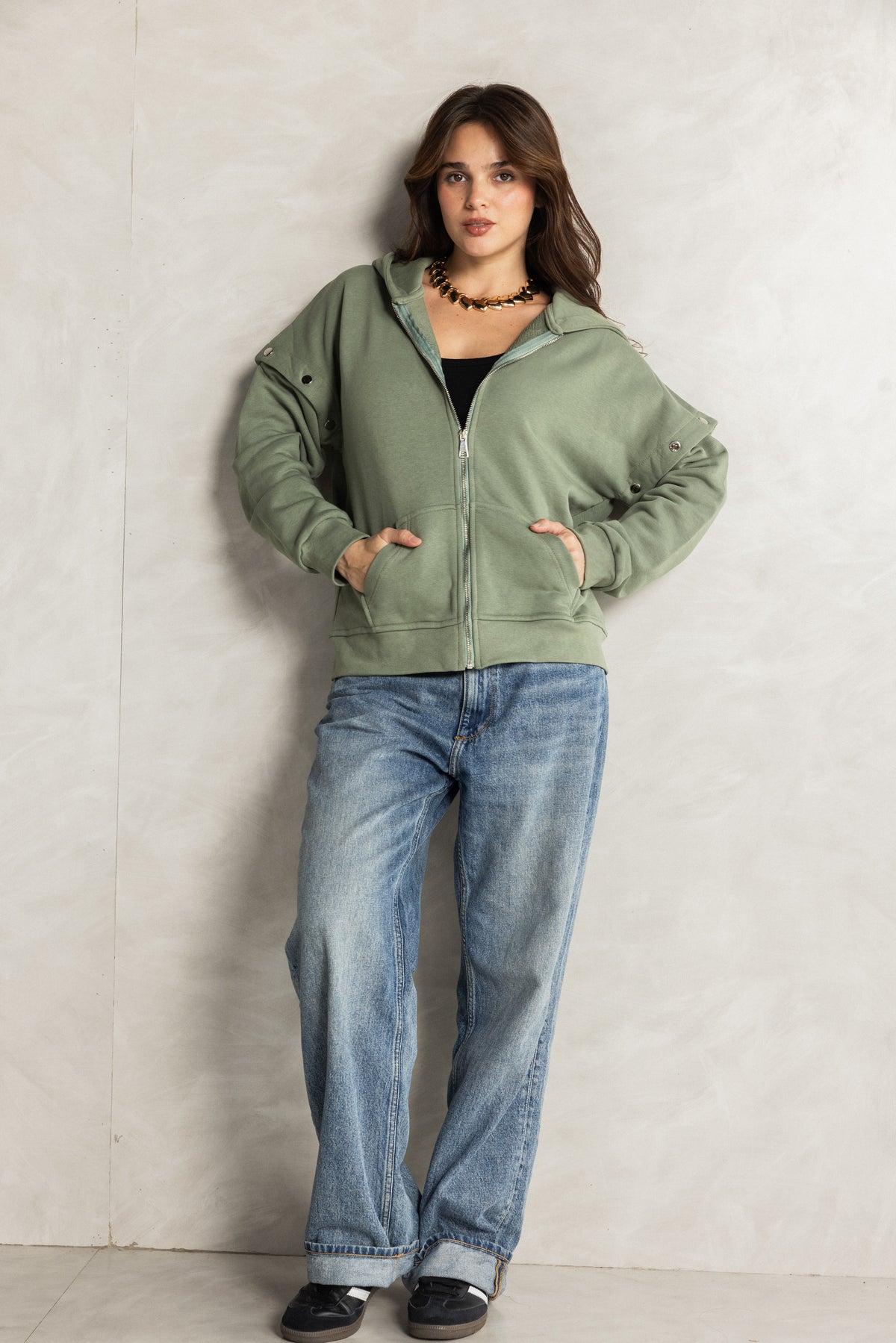 Olive Removable Sweatshirt