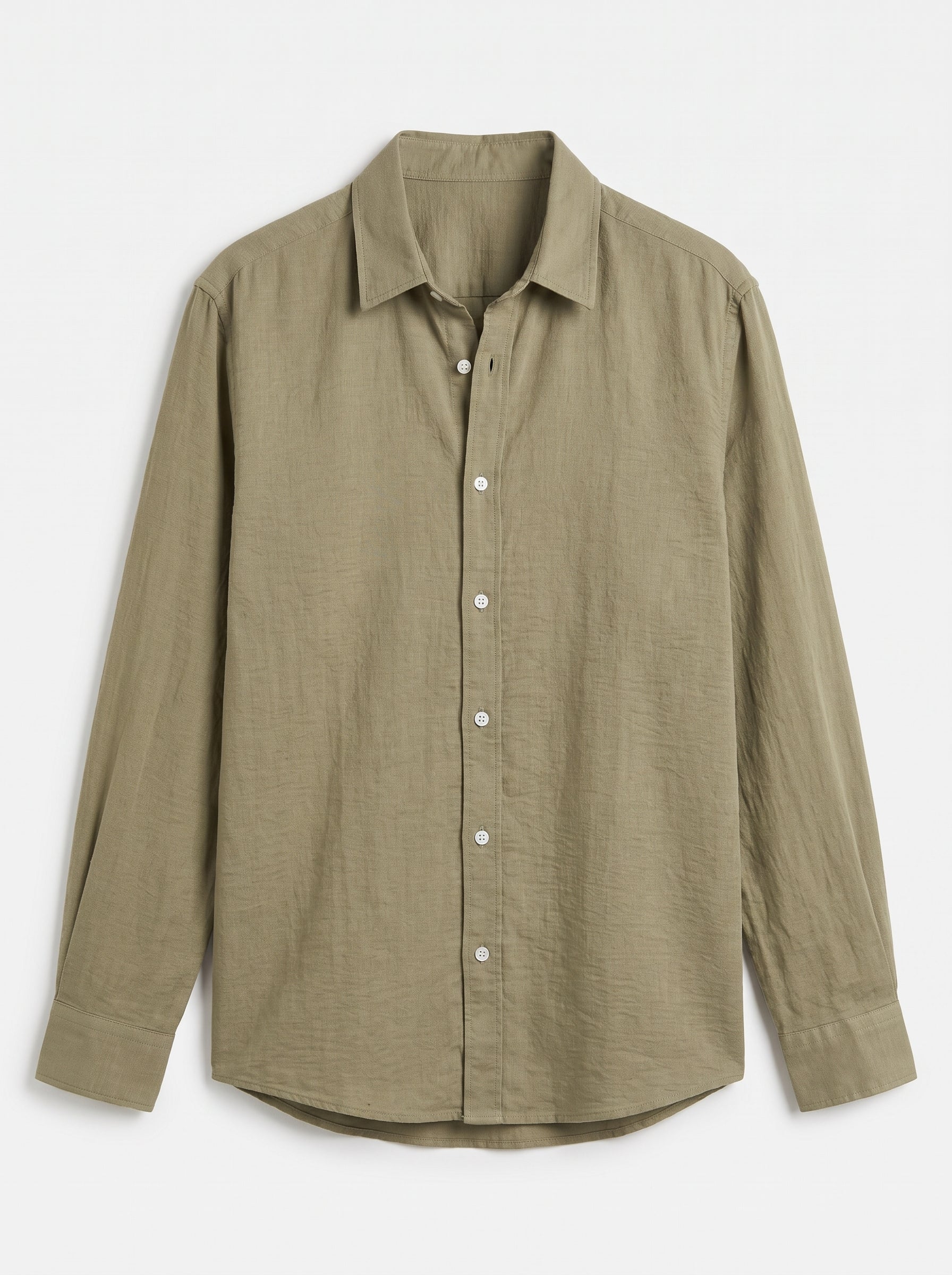 Olive blended linen shirt