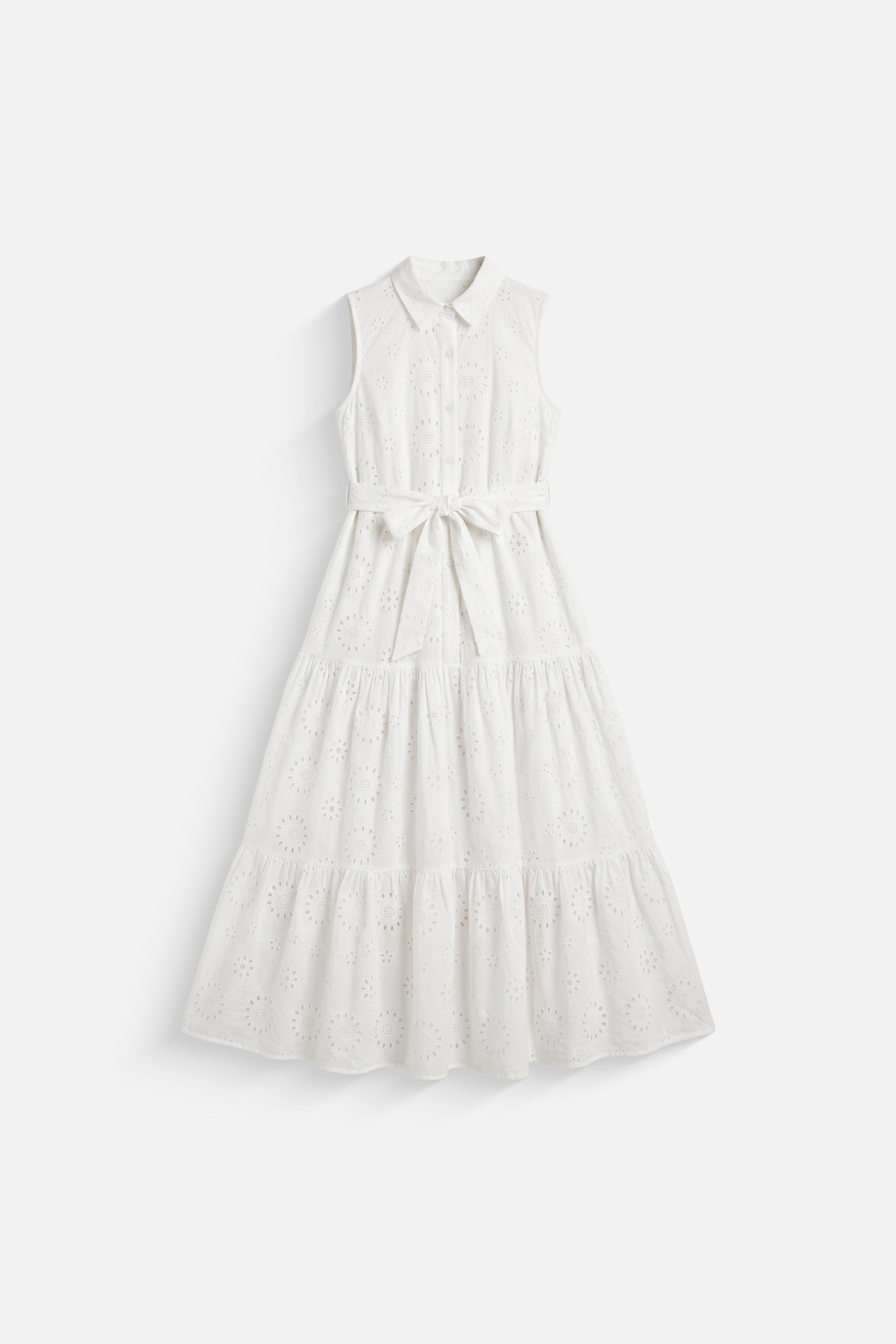 Sleeveless Embroidered long dress