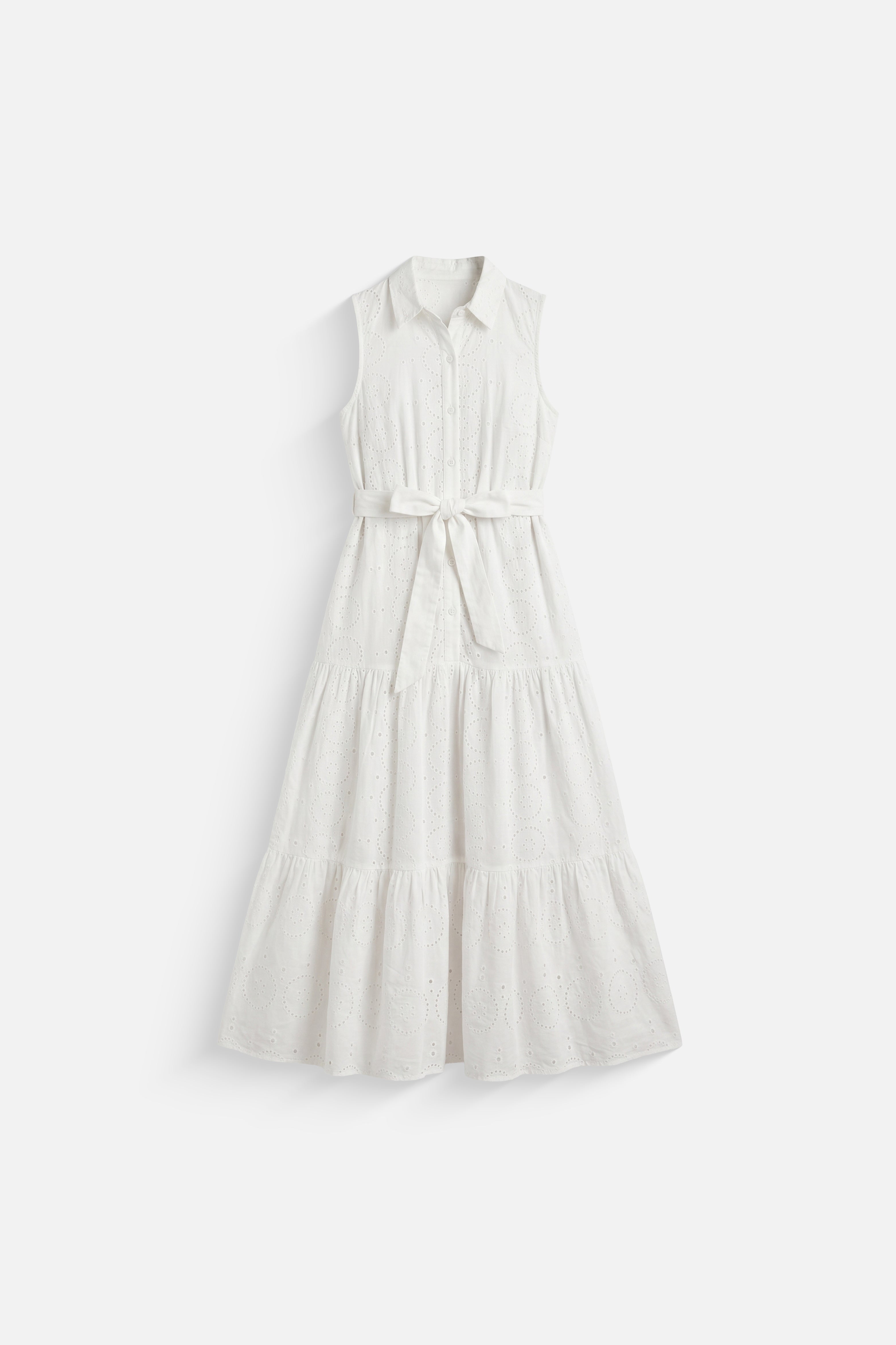 Sleeveless Embroidered long dress