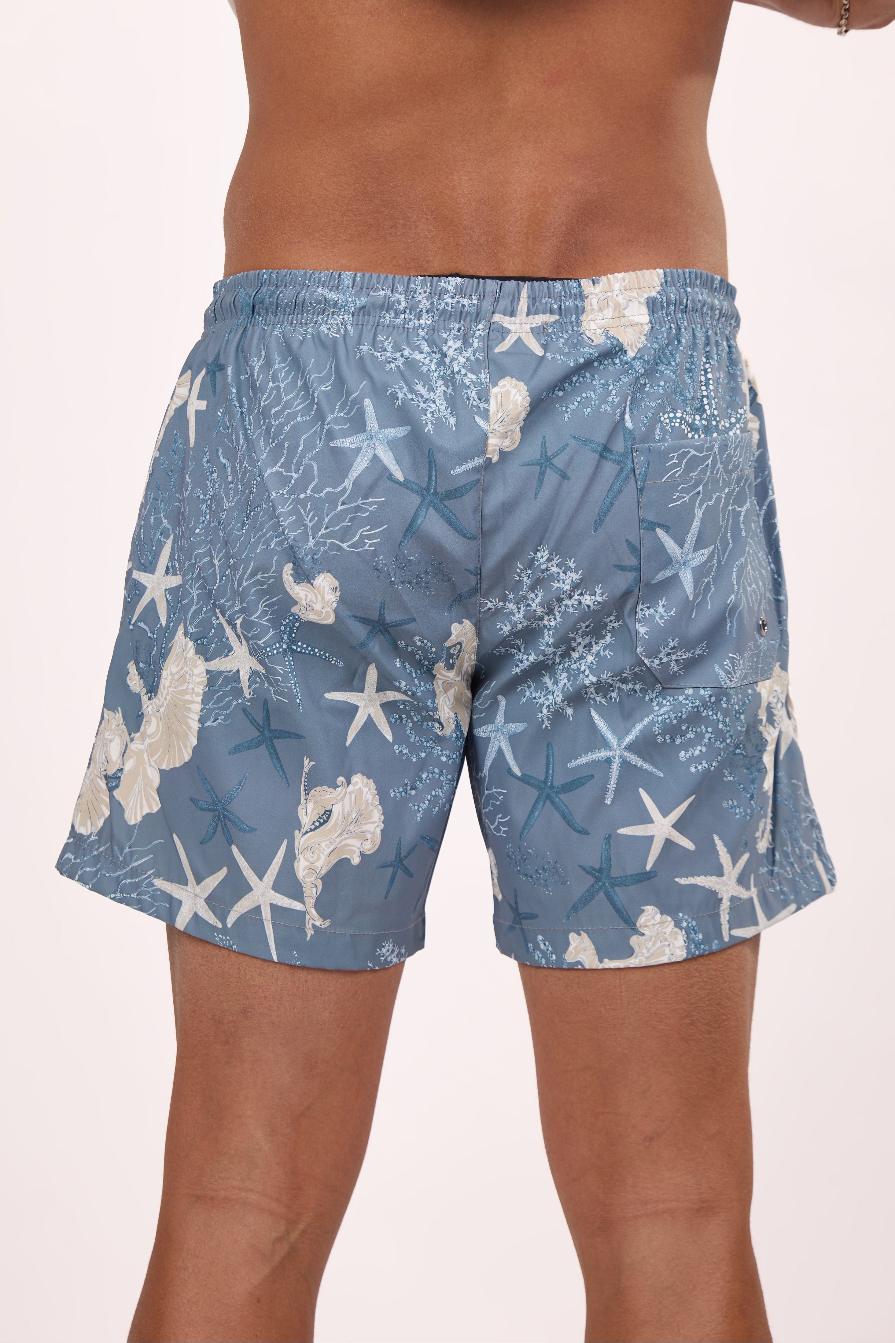 Gray Nautical Starfish swim shorts