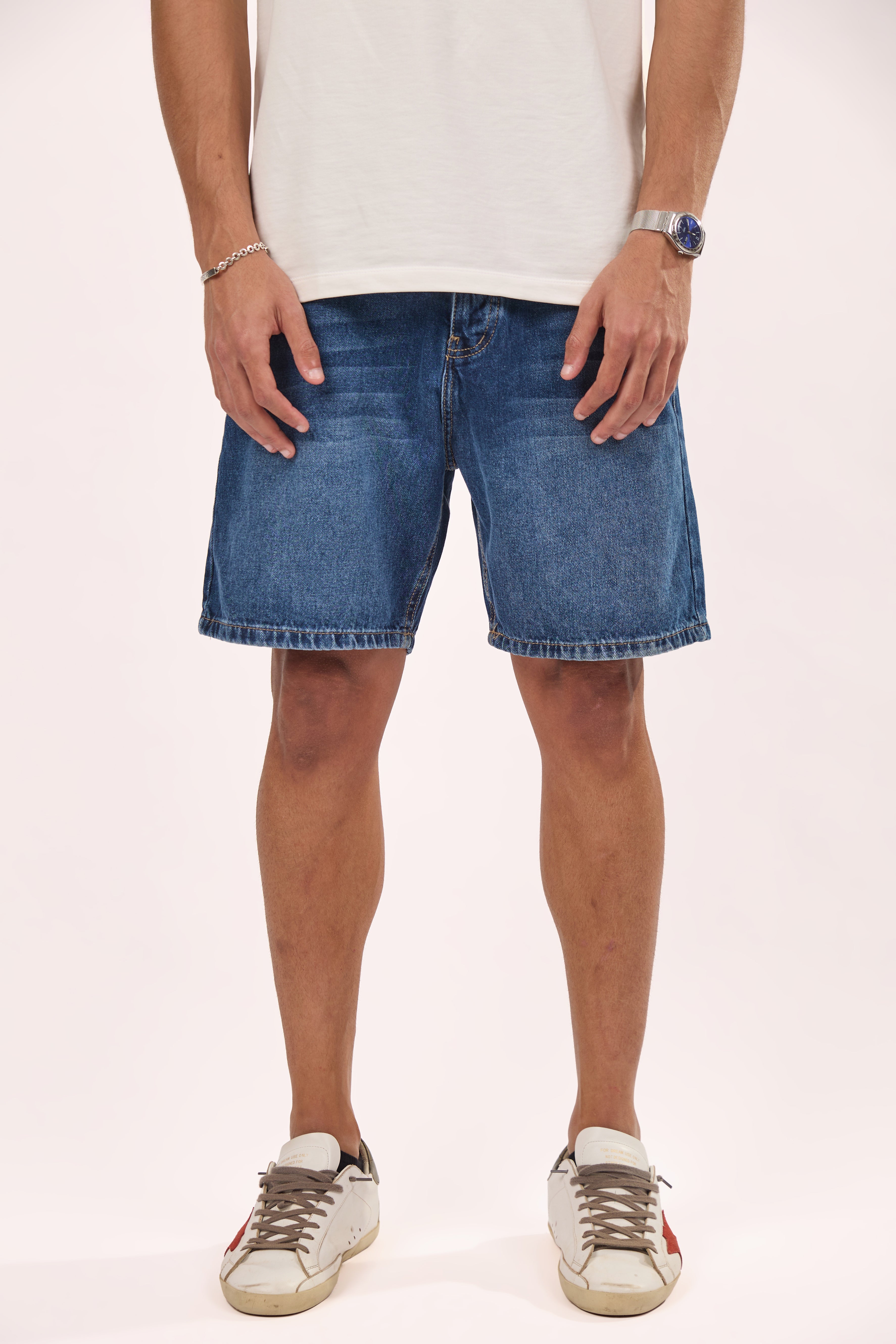 Regular Fit Denim short blue