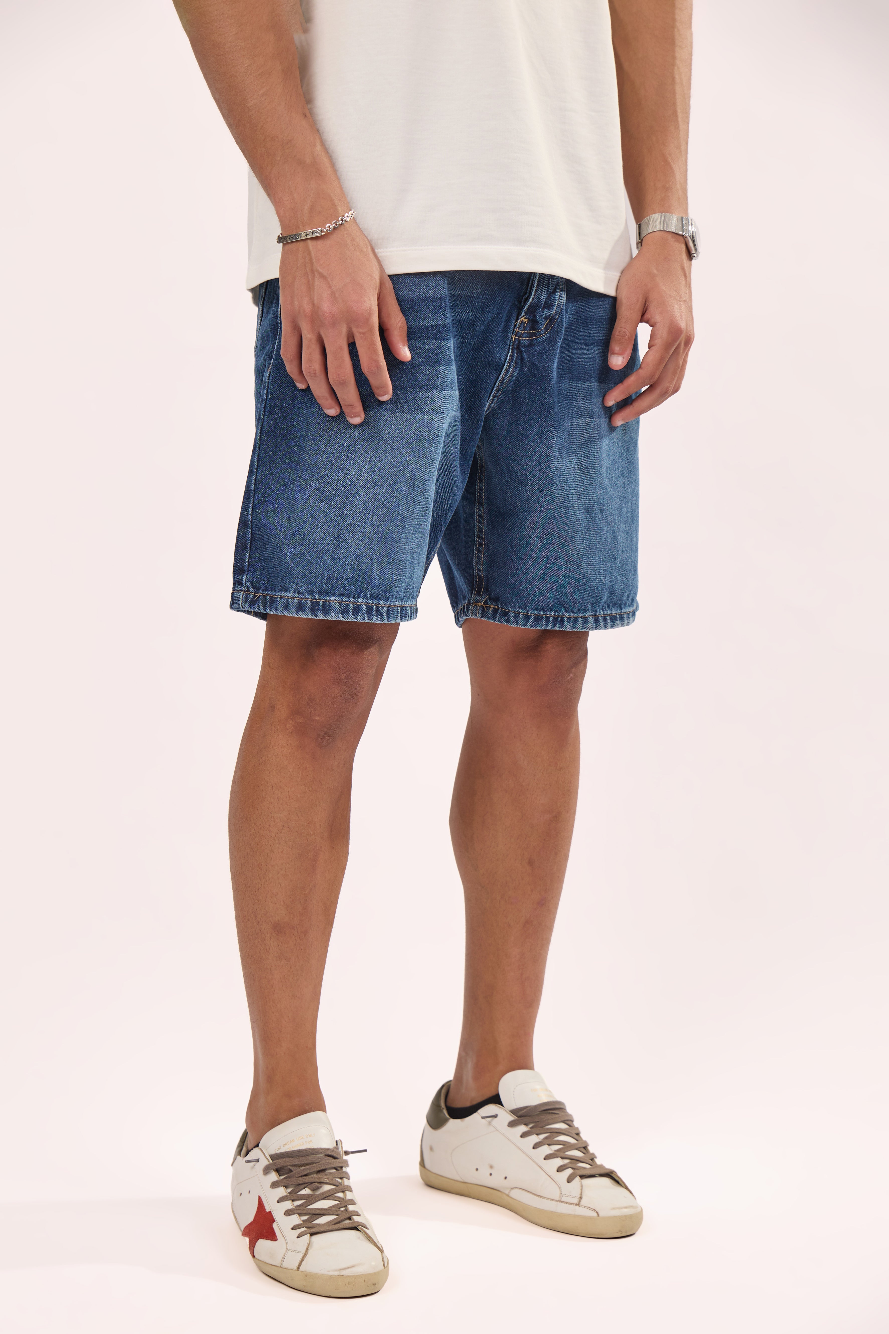 Regular Fit Denim short blue
