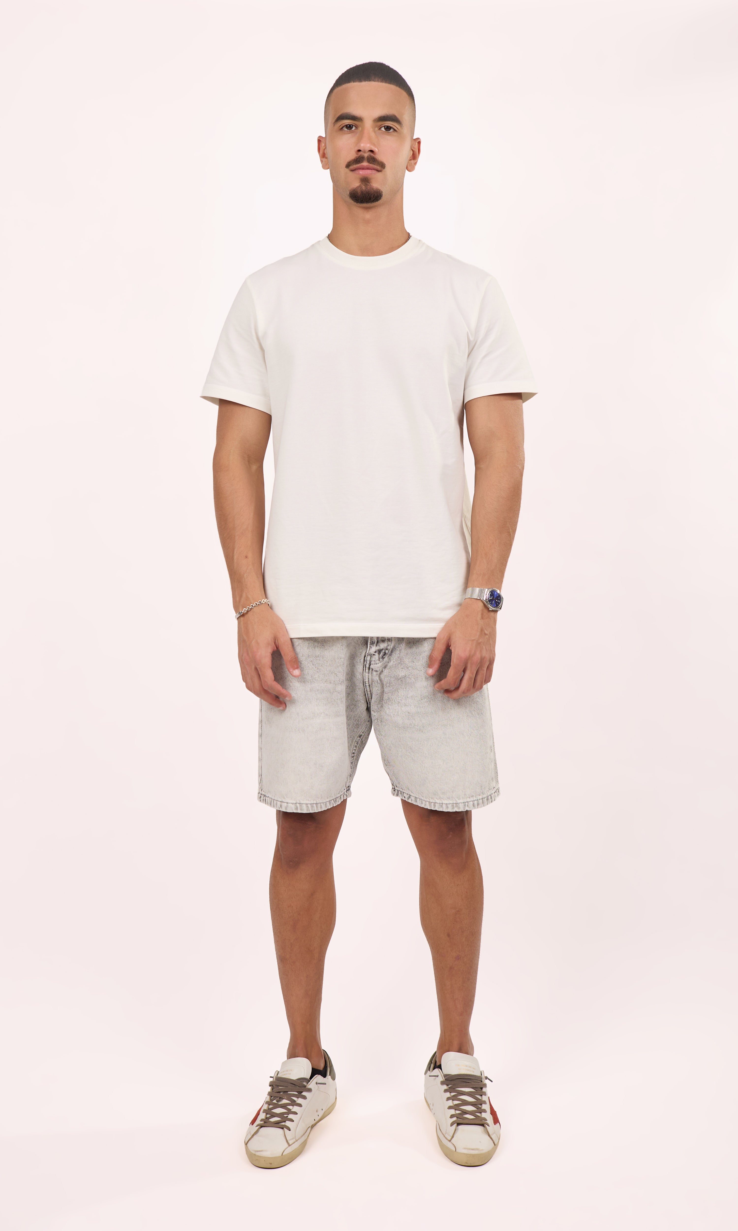 Regular Fit Denim short Grey