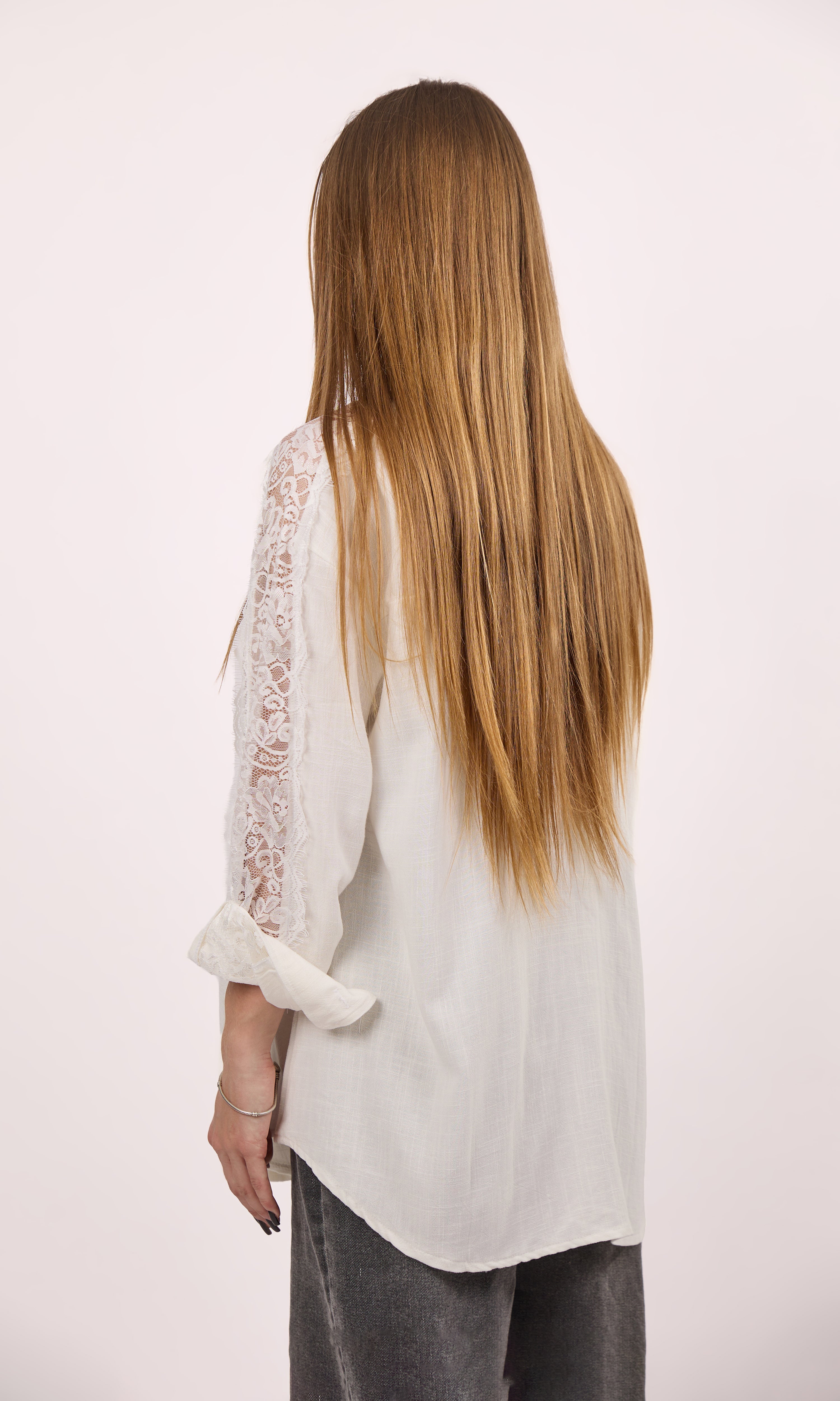 Off white linen lace shirt