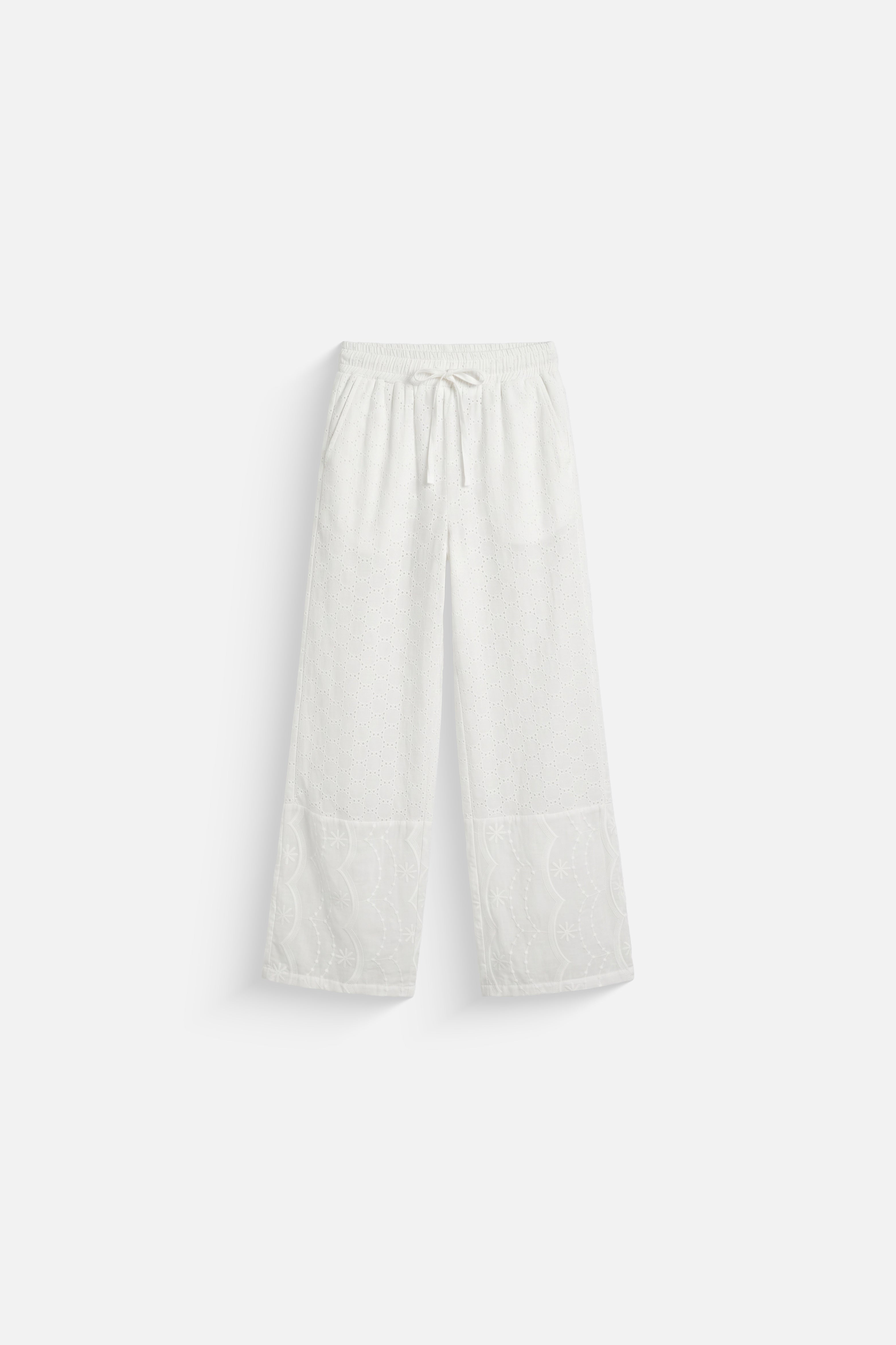 Embroidered white pants