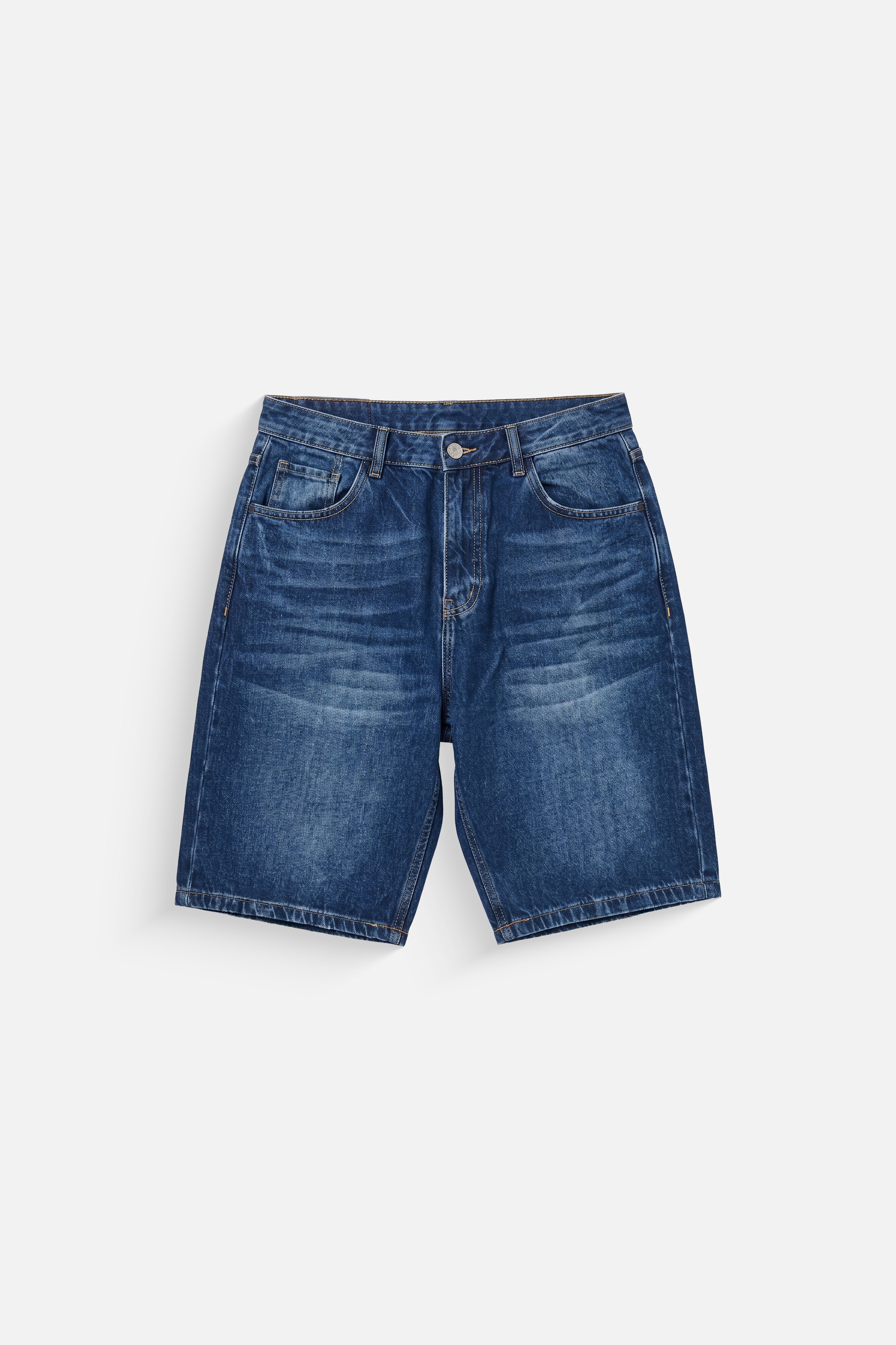 Straight fit denim short Blue