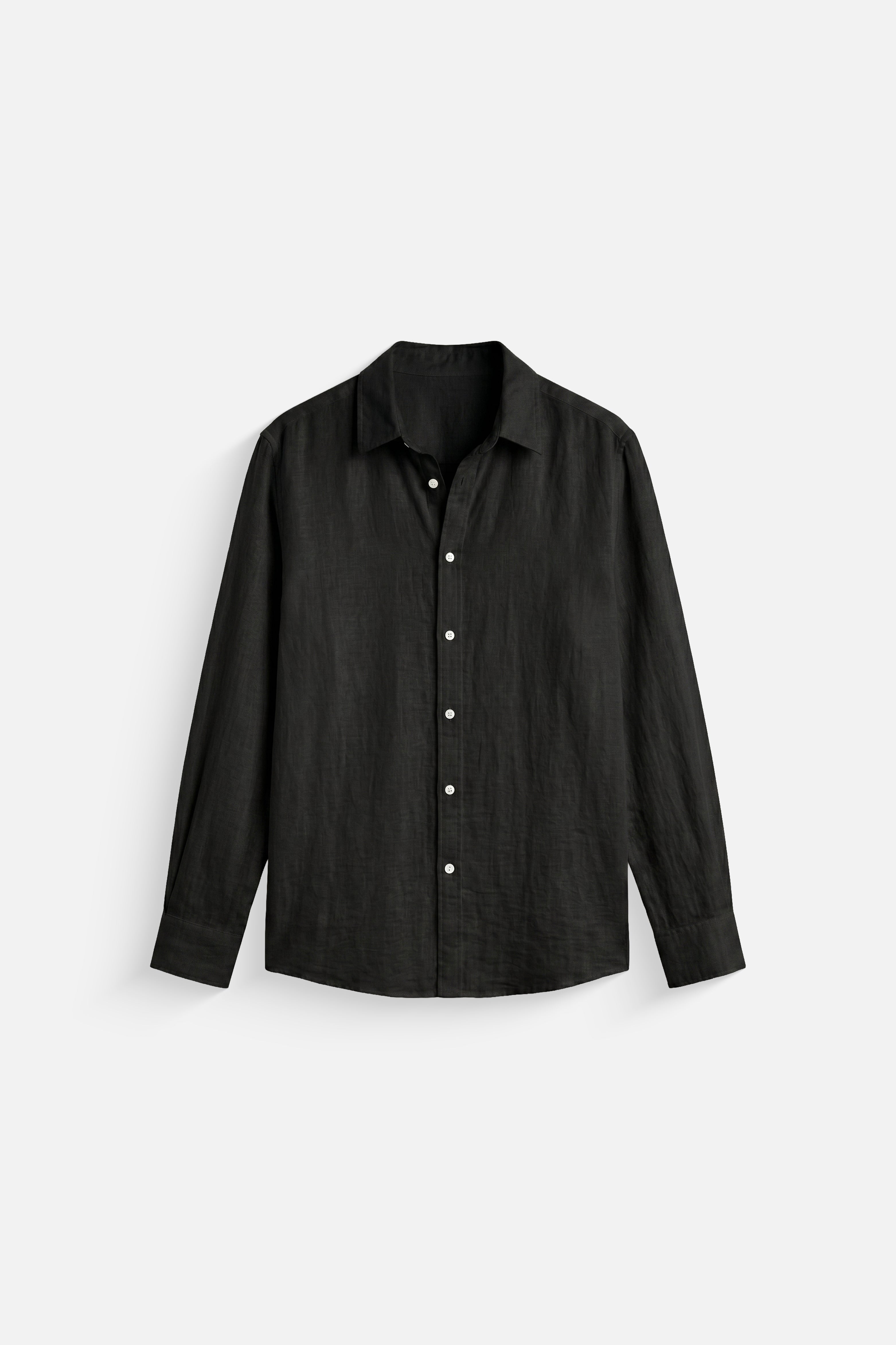 black Blended linen shirt
