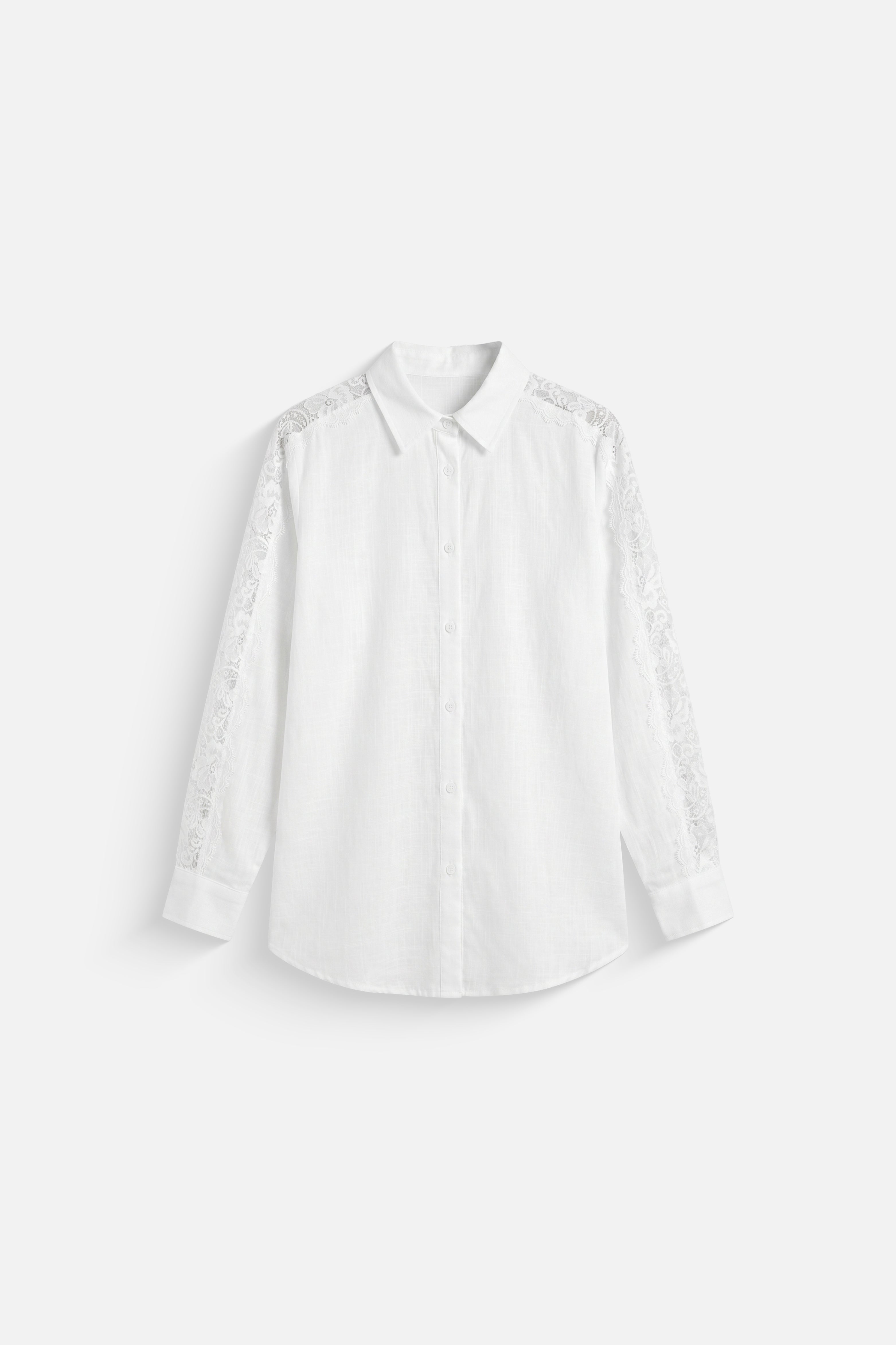 Off white linen lace shirt