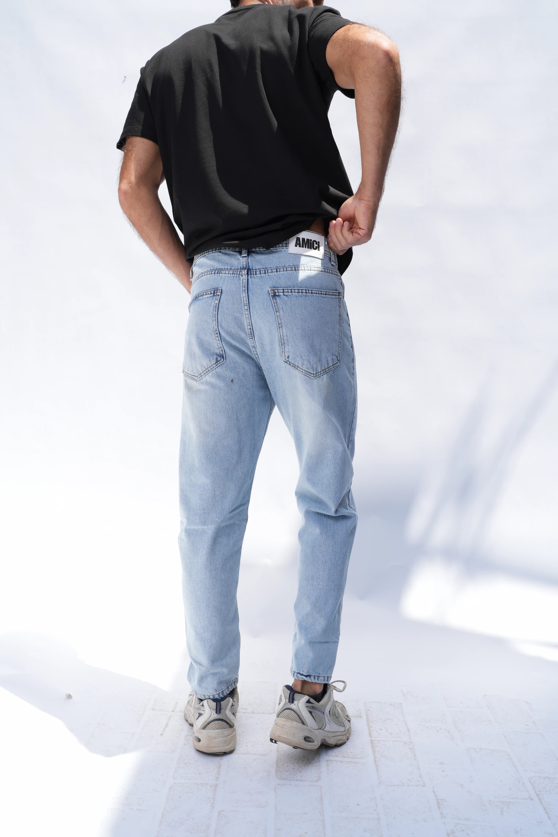 Cropped Fit Jeans Light Blue
