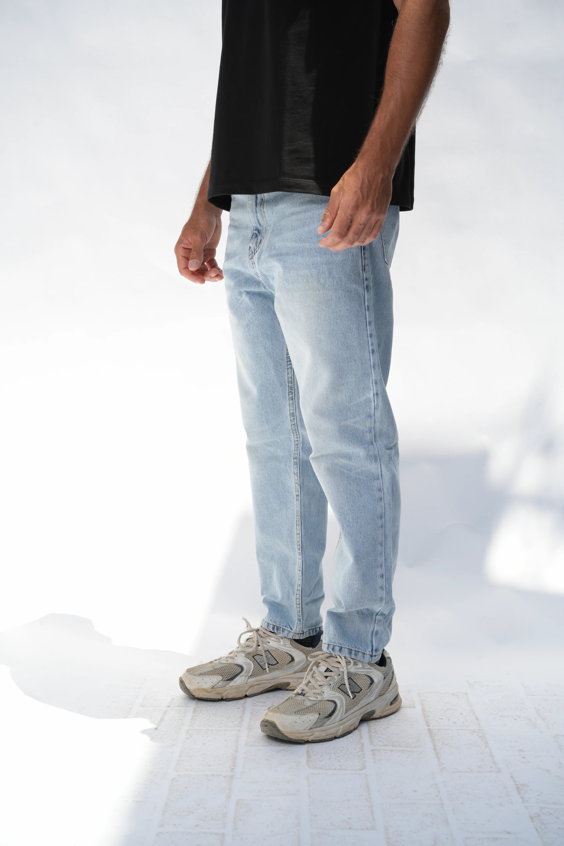 Cropped Fit Jeans Light Blue
