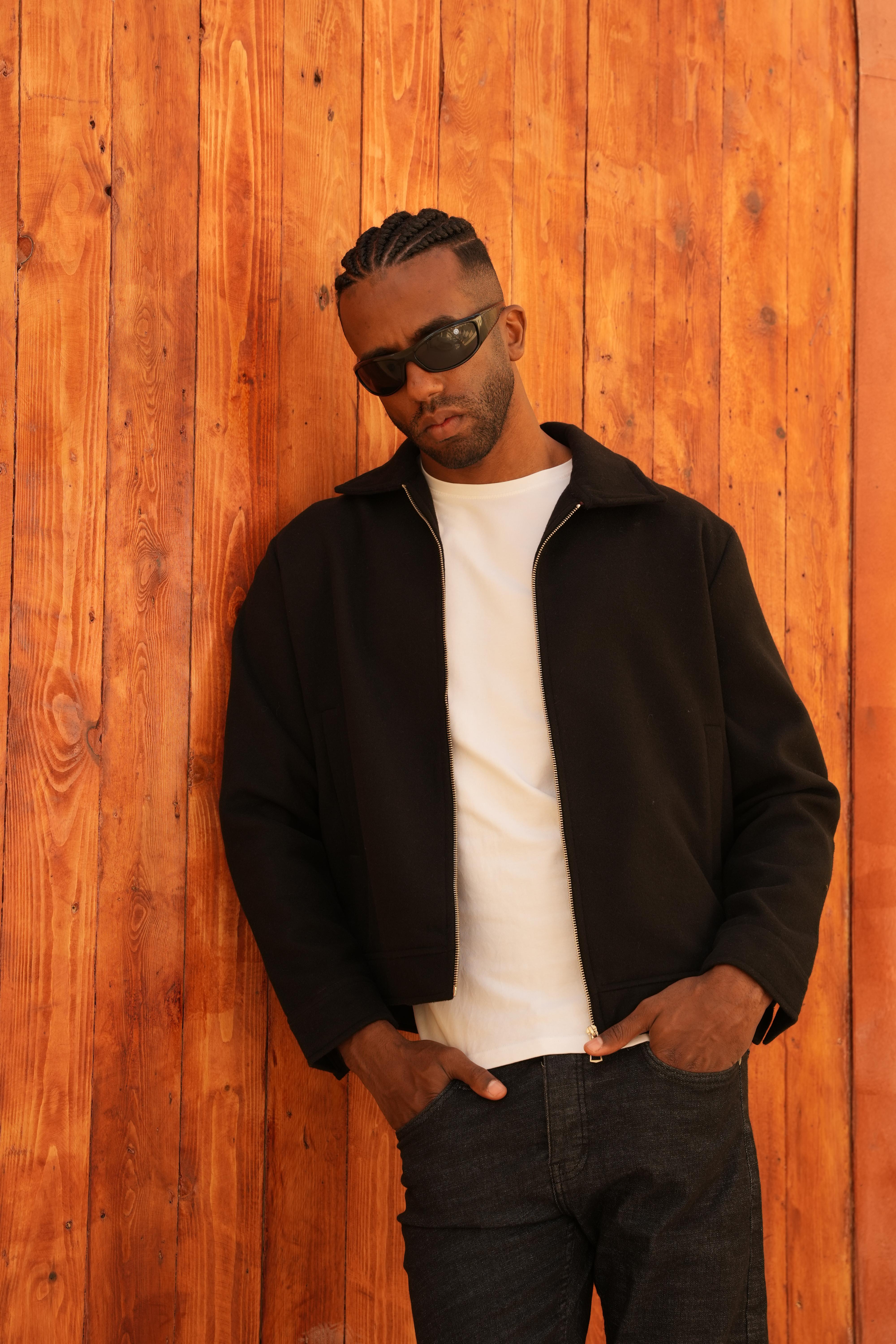 Zip-up Wool Jacket Black