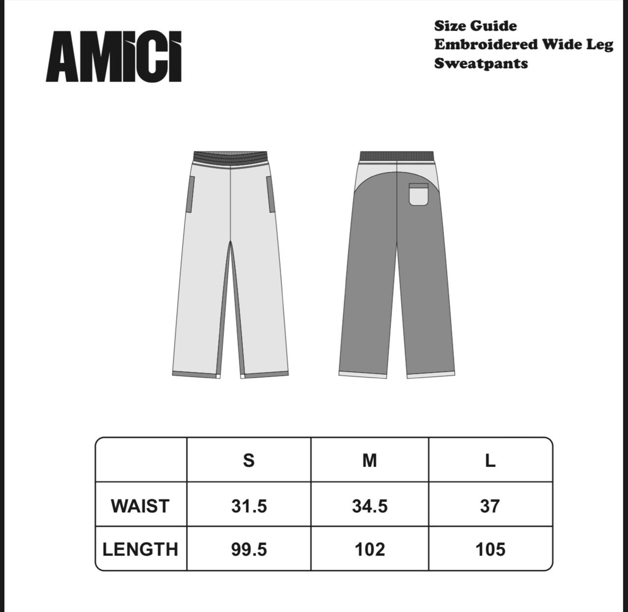 Embroidered wide leg sweatpants