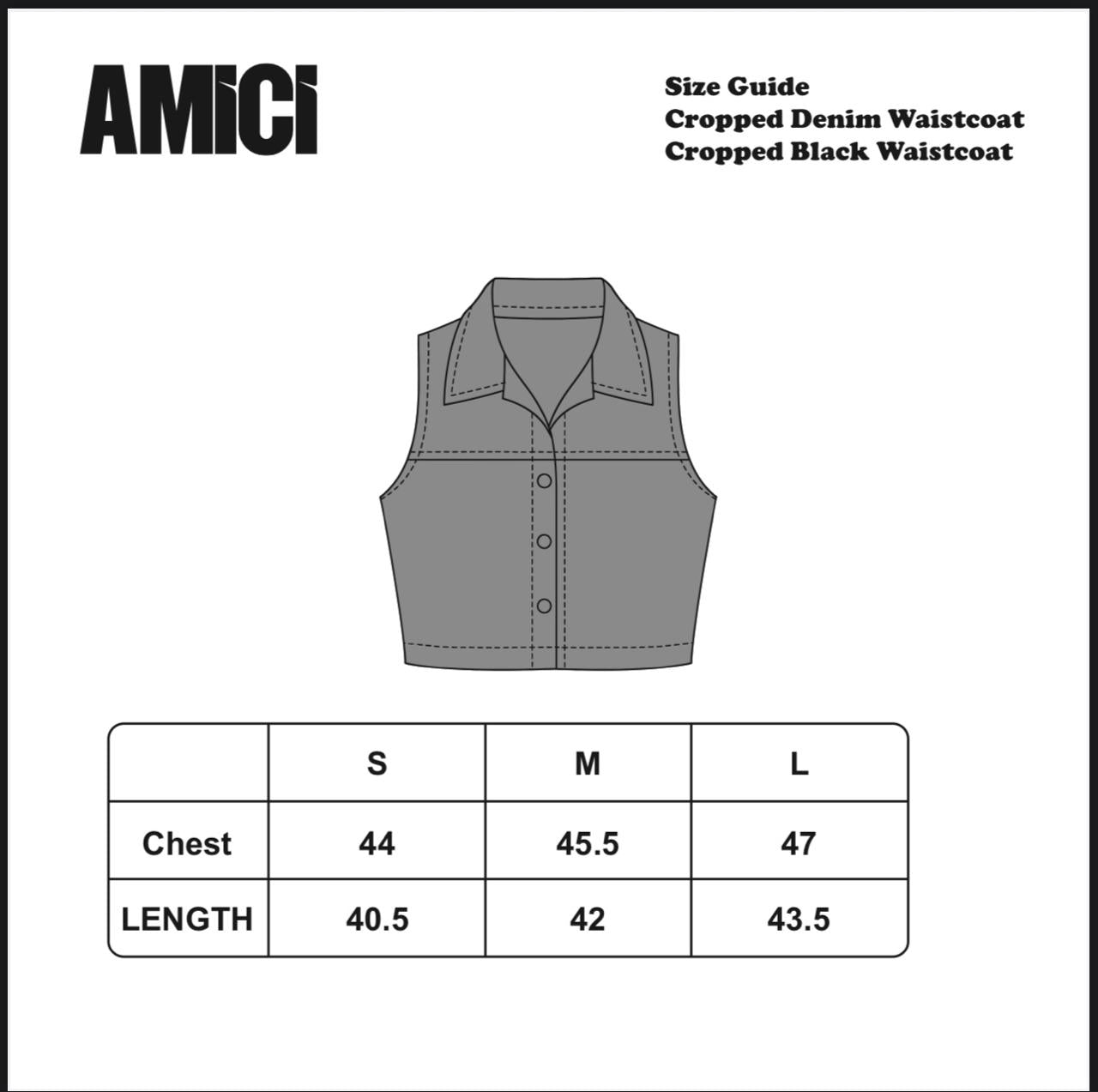 CROPPED DENIM WAISTCOAT