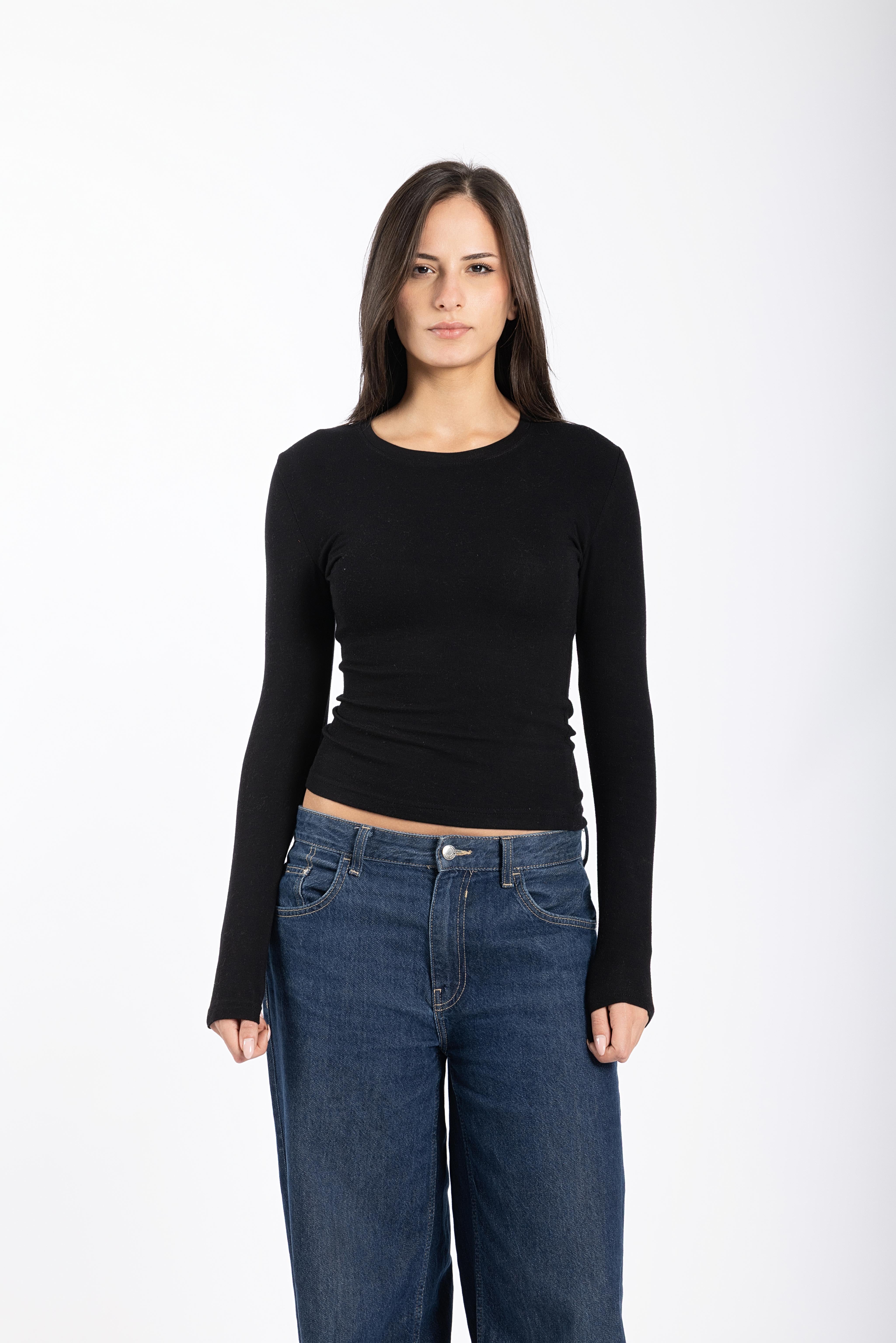 Black long sleeve top