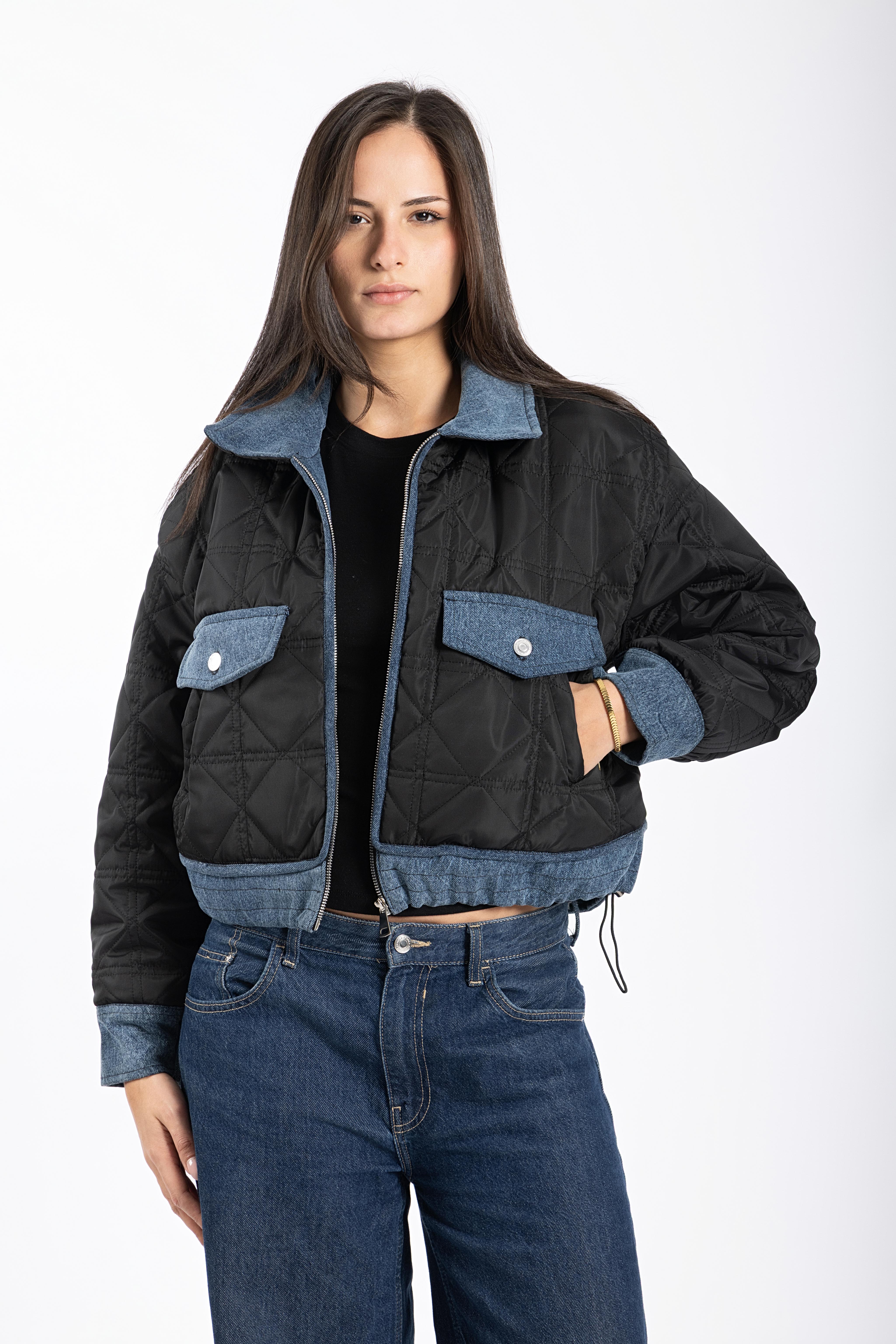 Denim Puffer Jacket