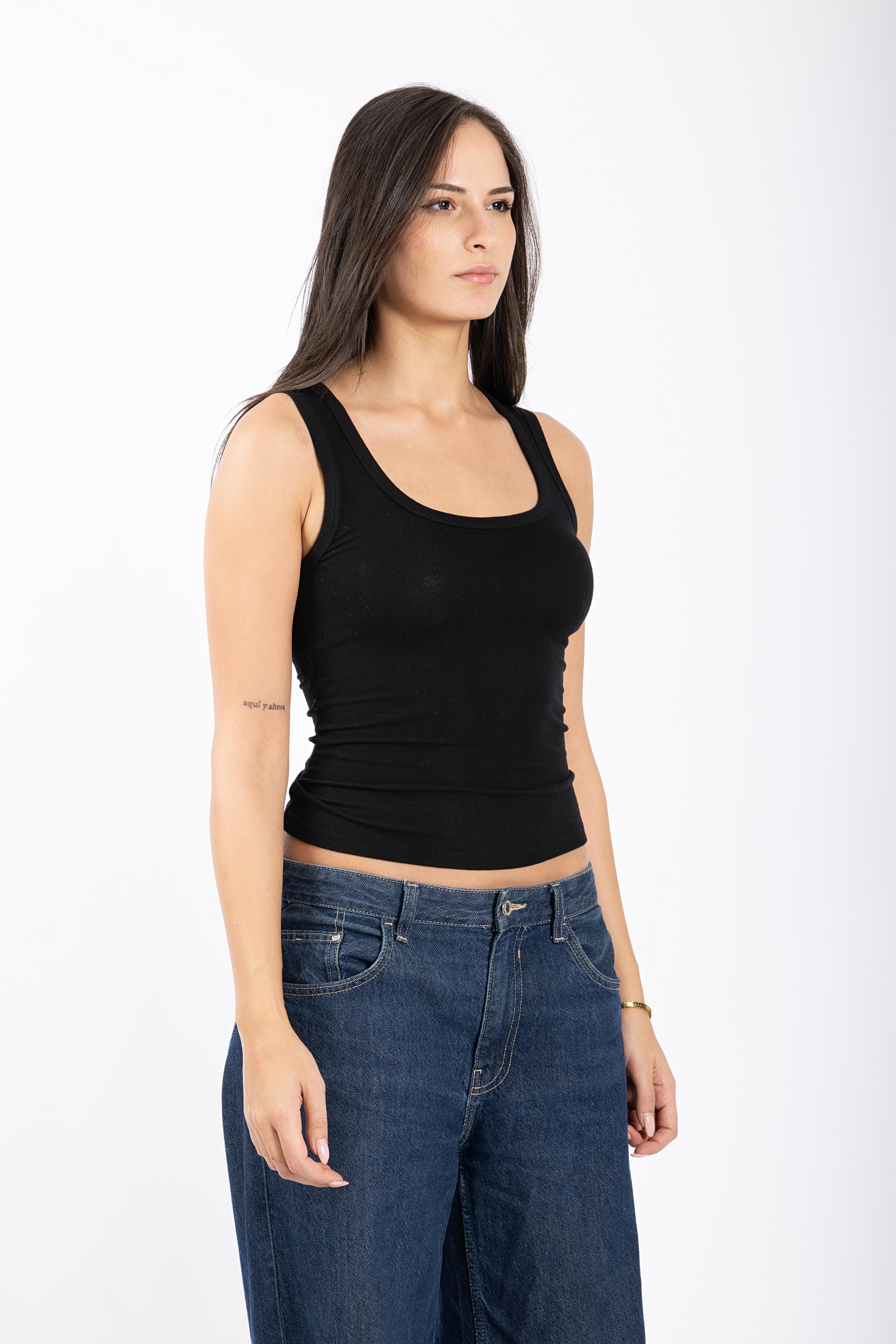Black tank top