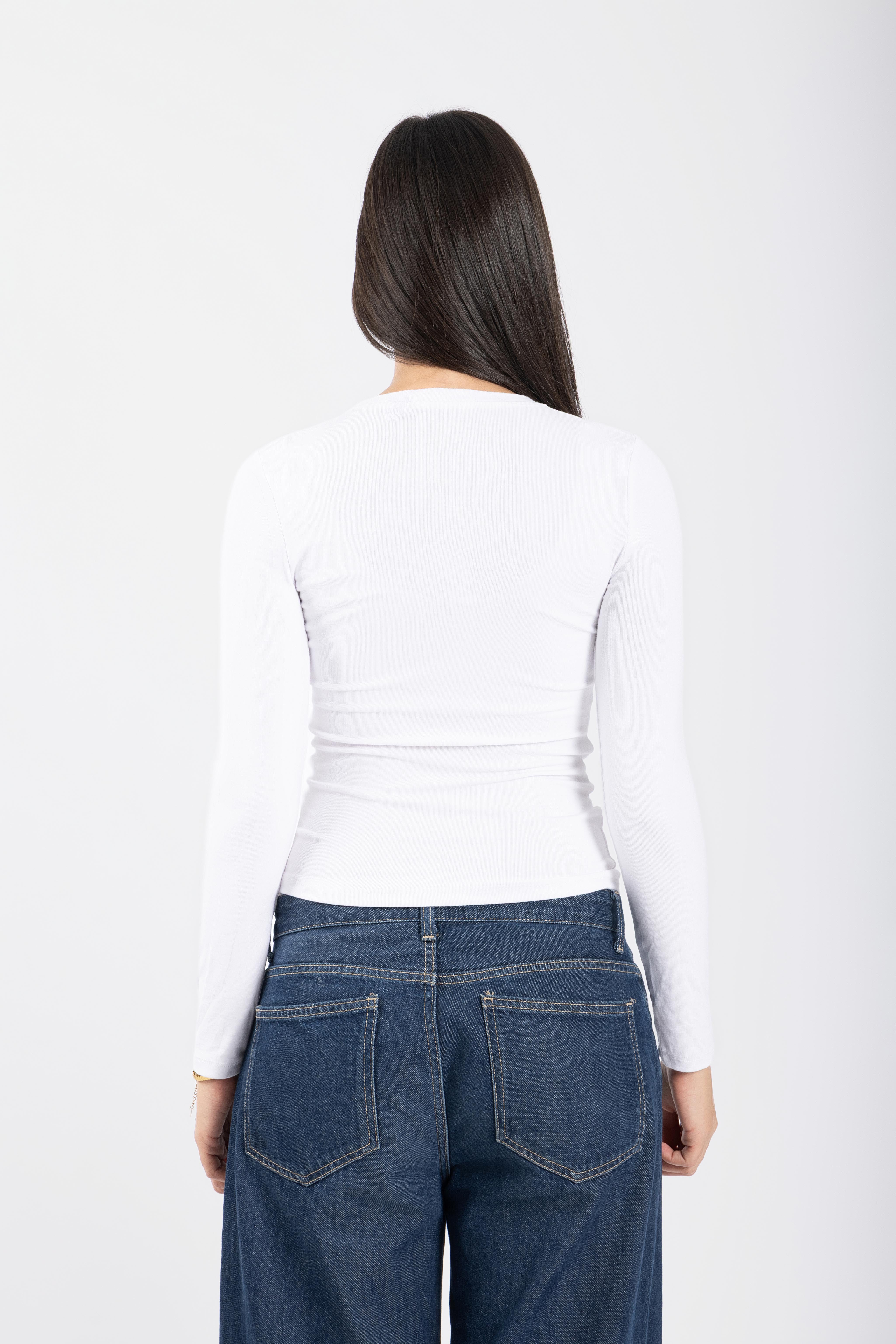 White long sleeve top