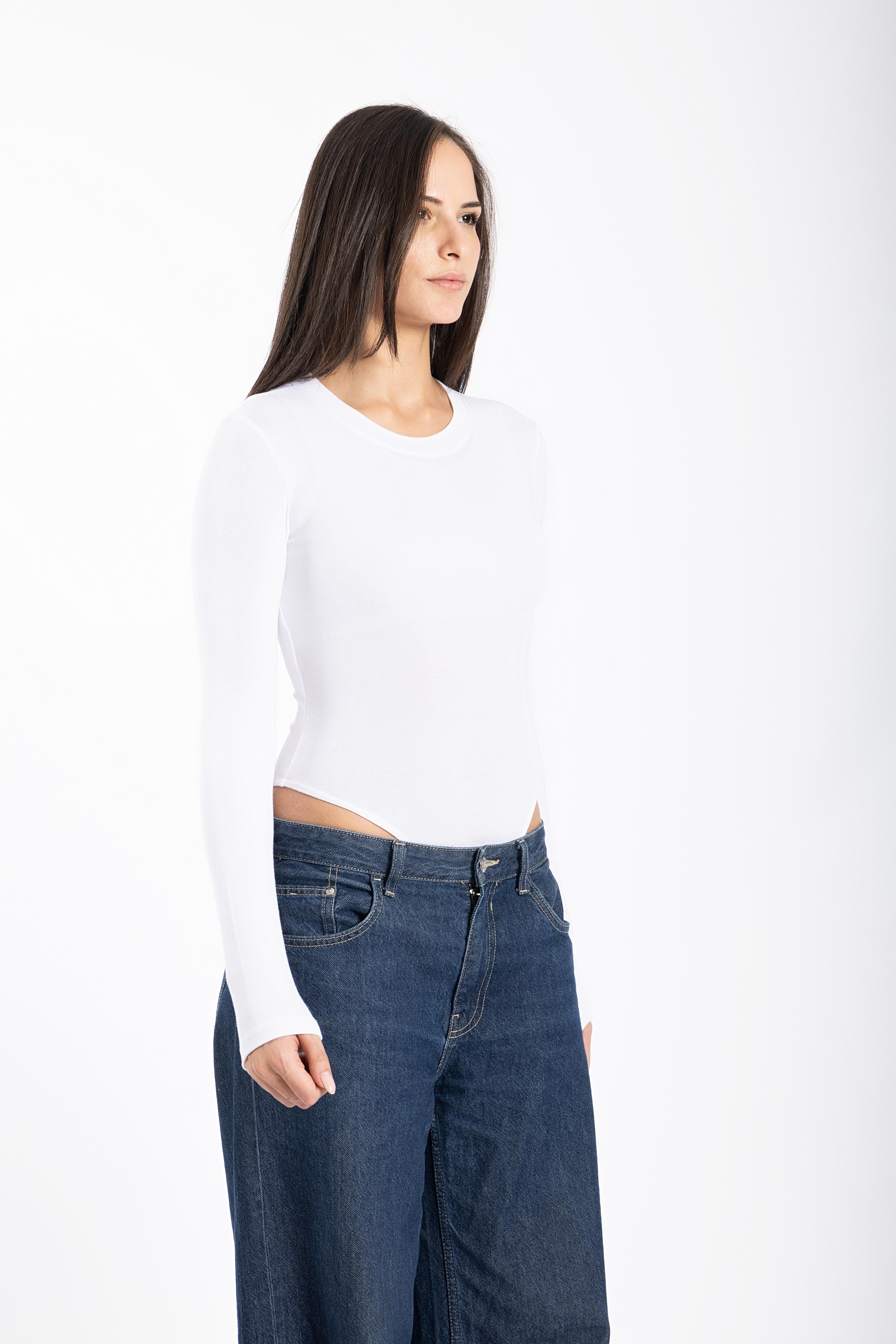 White long sleeve bodysuit