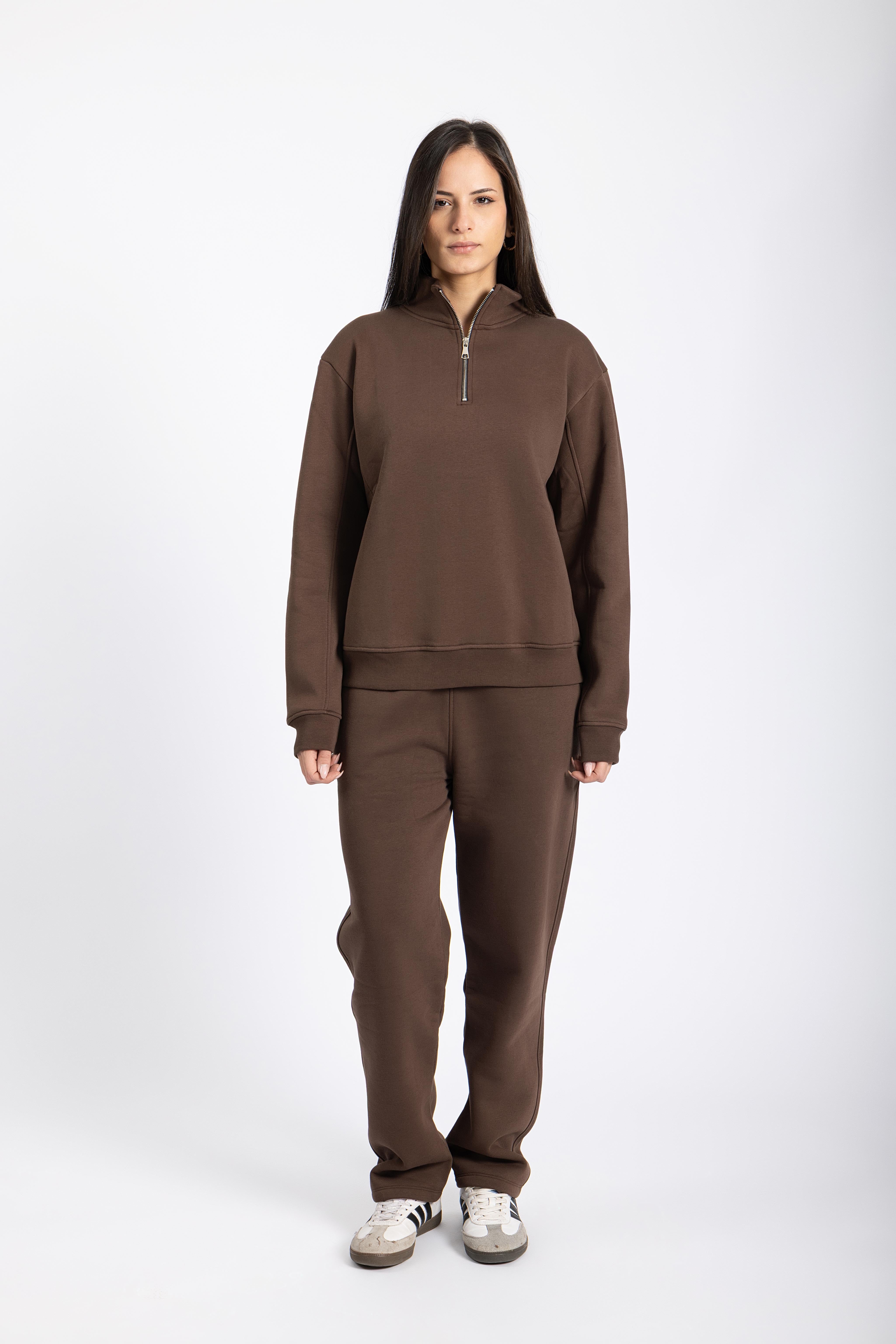 Brown Quarter-zip