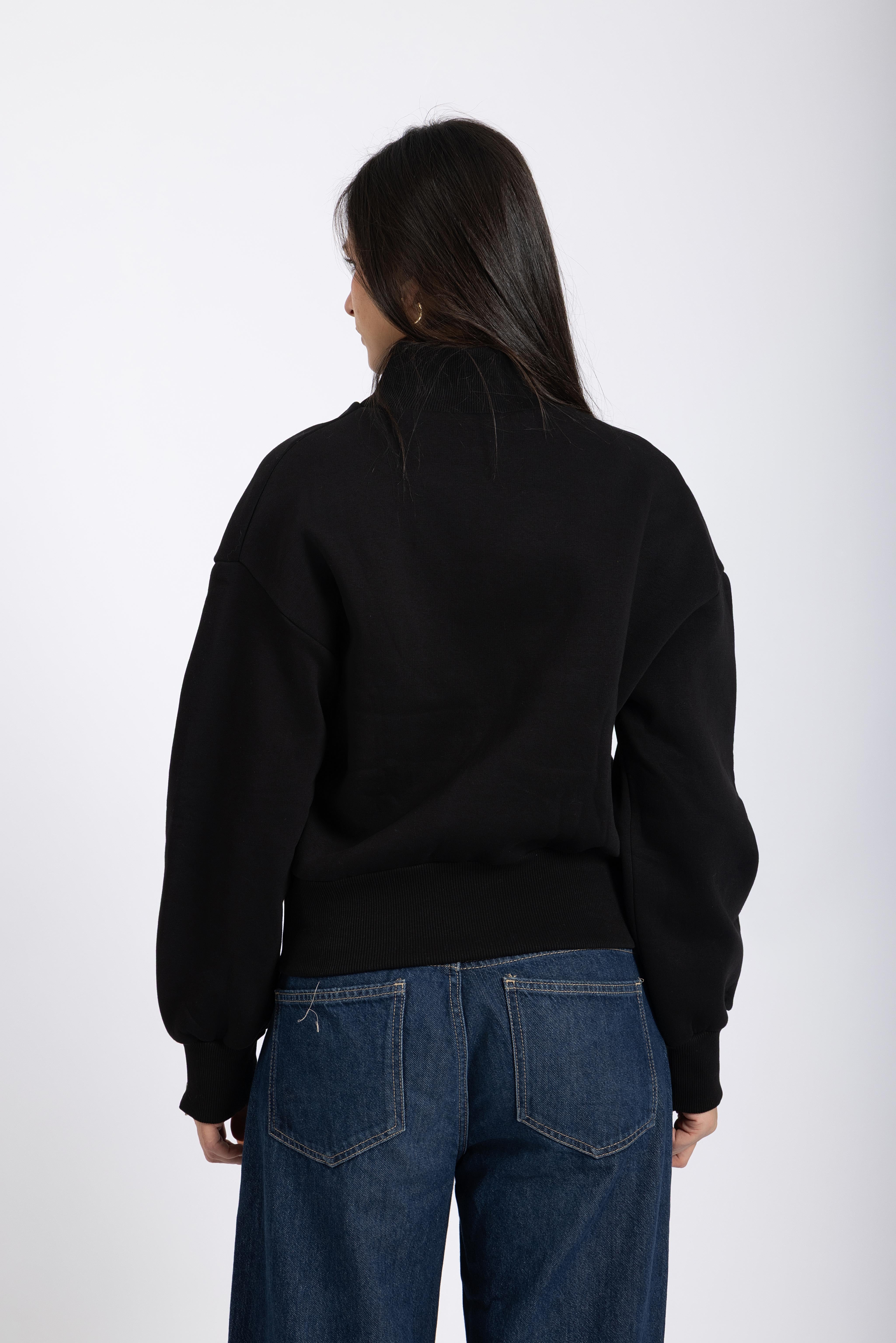 Double-zipper sweater Black