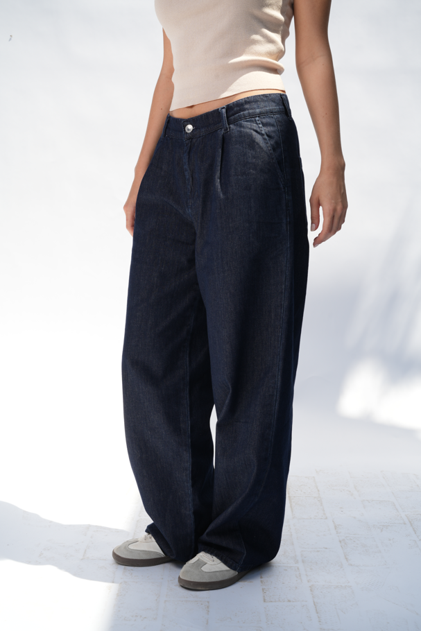 WIDE-LEG DENIM TROUSERS