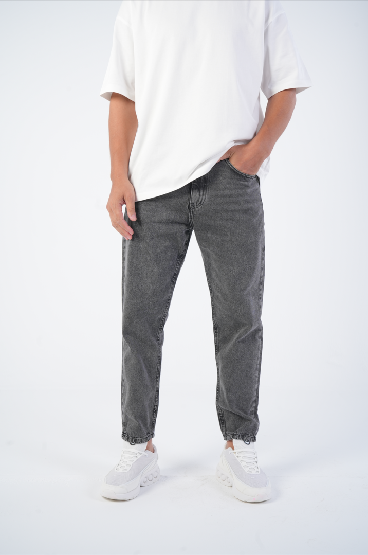 Cropped Fit Jeans Gray