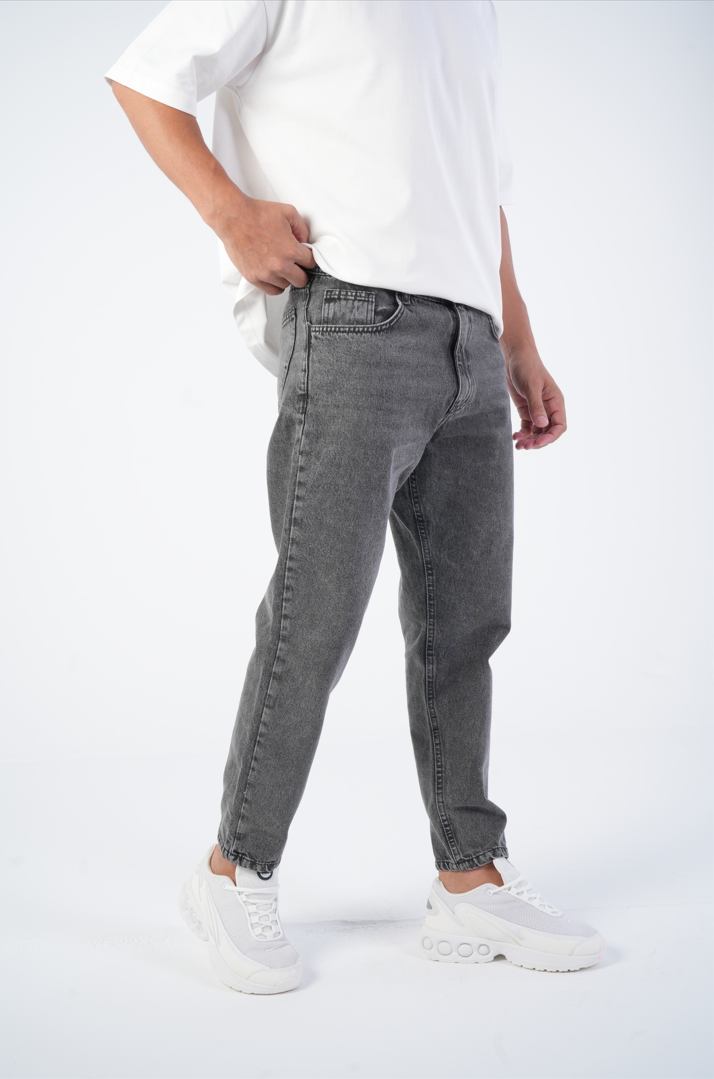 Cropped Fit Jeans Gray