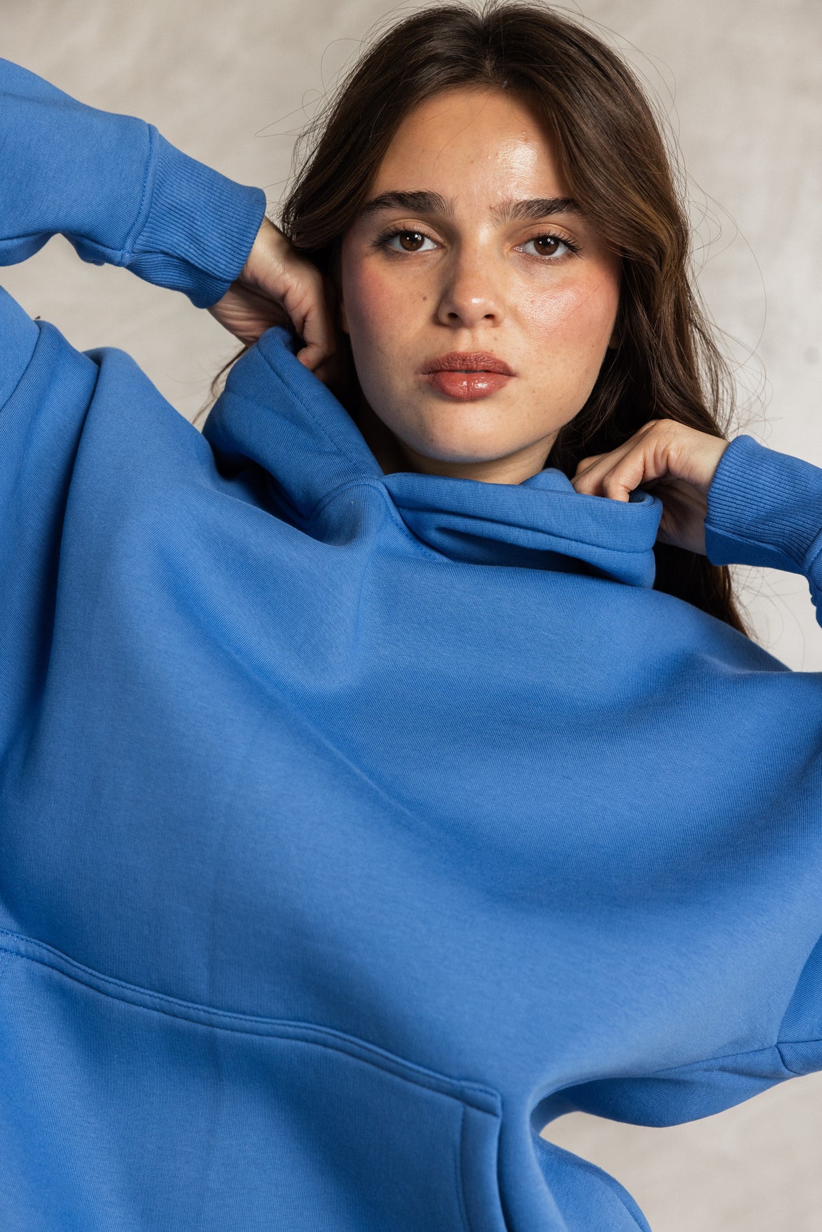 Royal Blue Relaxed-Fit Hoodie
