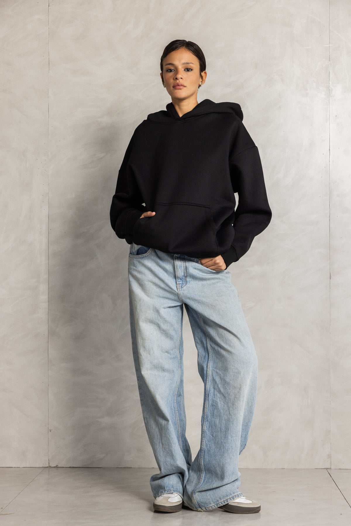 Black Relaxed-Fit Hoodie