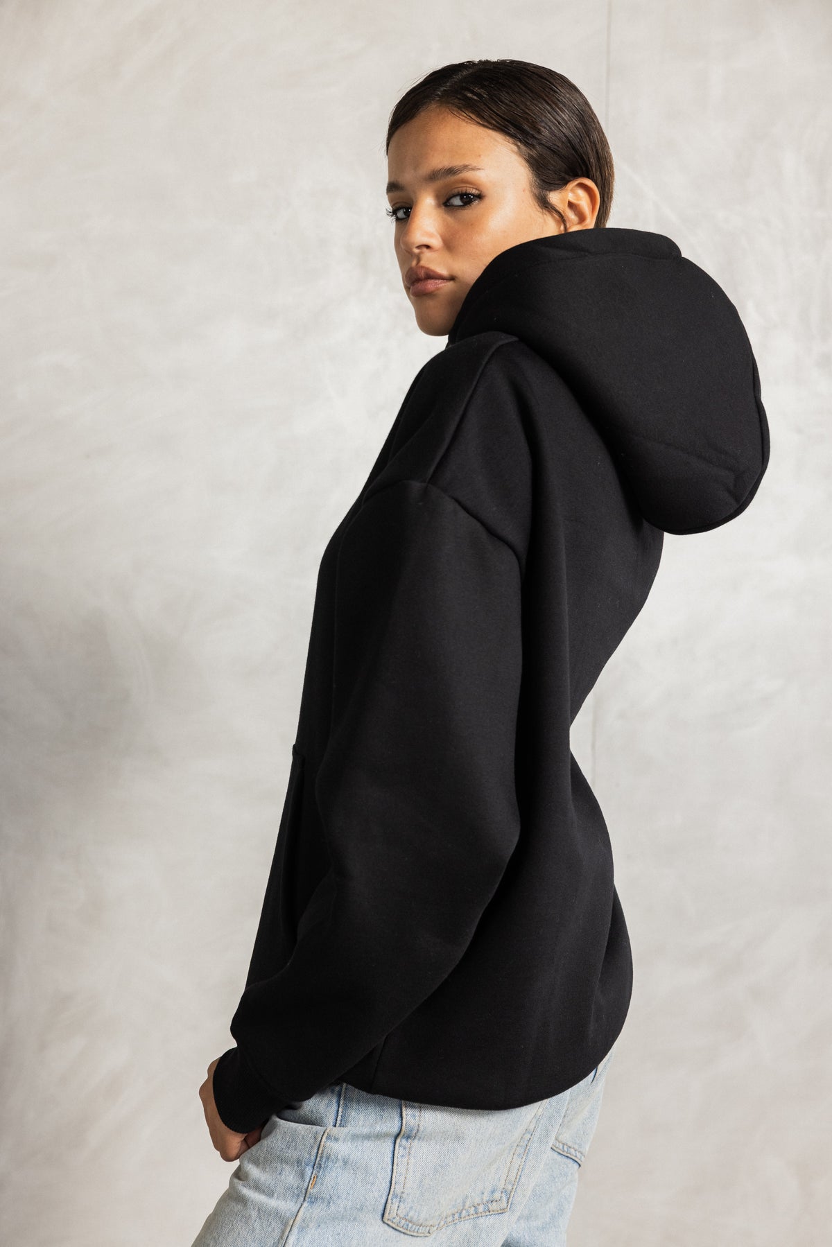 Black Relaxed-Fit Hoodie