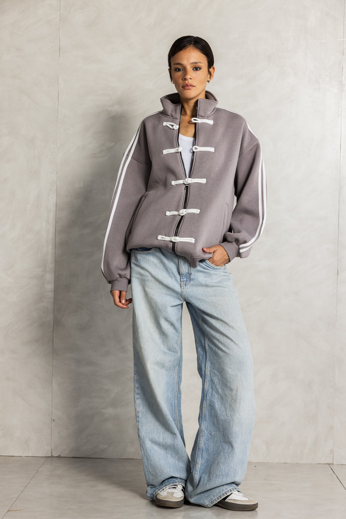 Lavender Frog Fastening Jacket