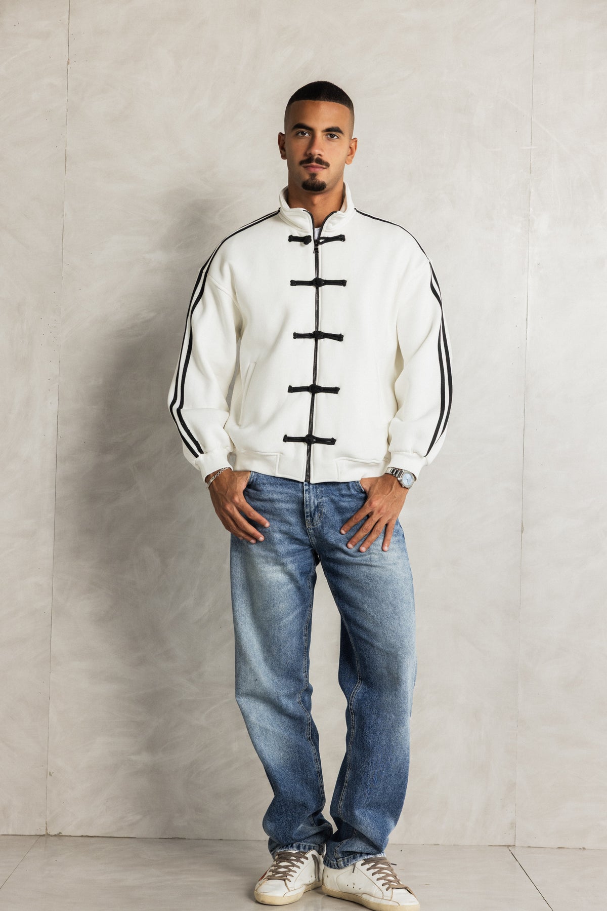 White Frog Fastening Jacket