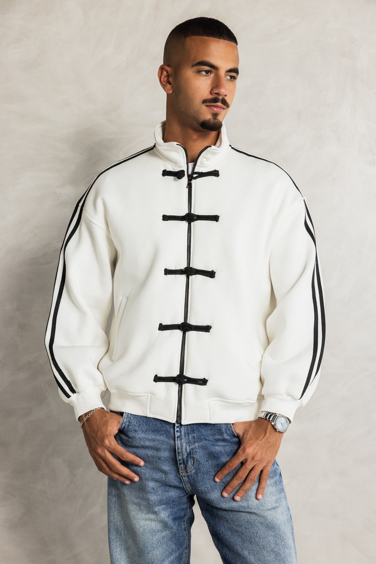 White Frog Fastening Jacket