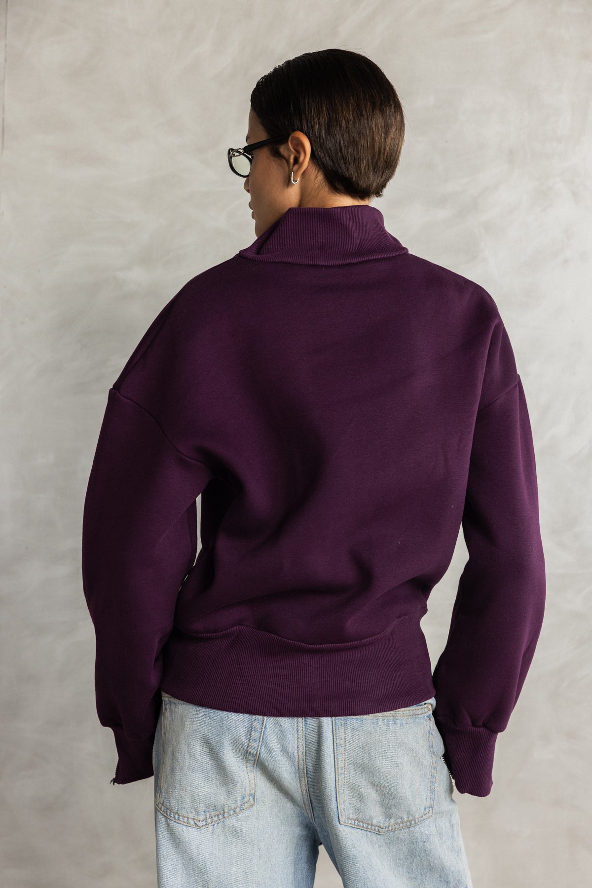 Grape Double Zipper Sweatshirt