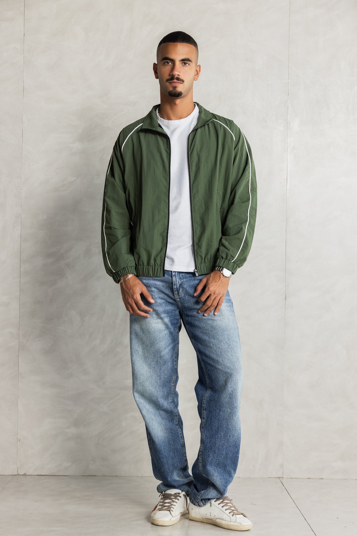Basil Green Nylon Jacket