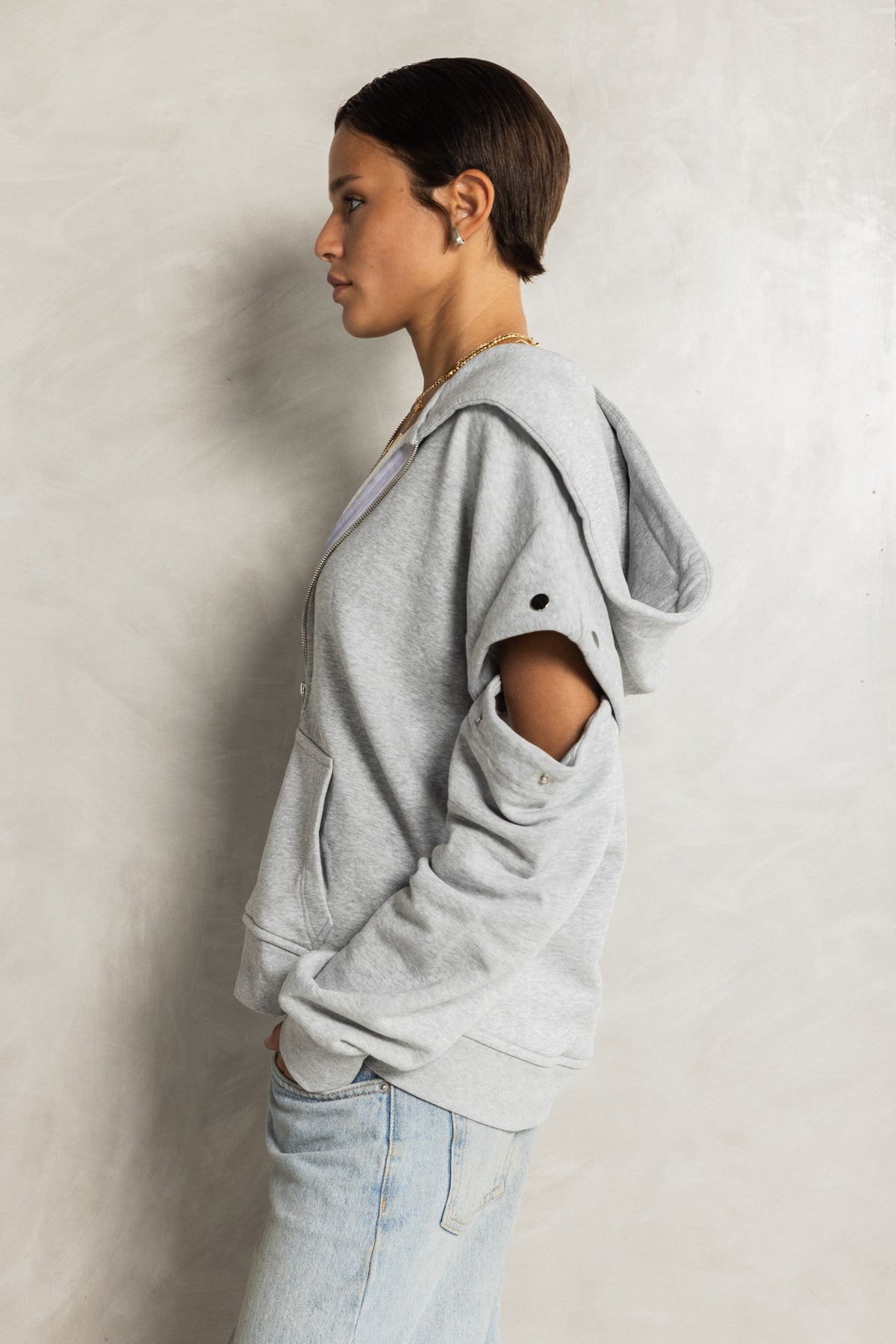 Gray Removable Sweatshirt