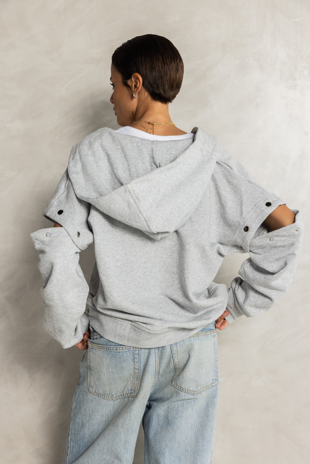 Gray Removable Sweatshirt