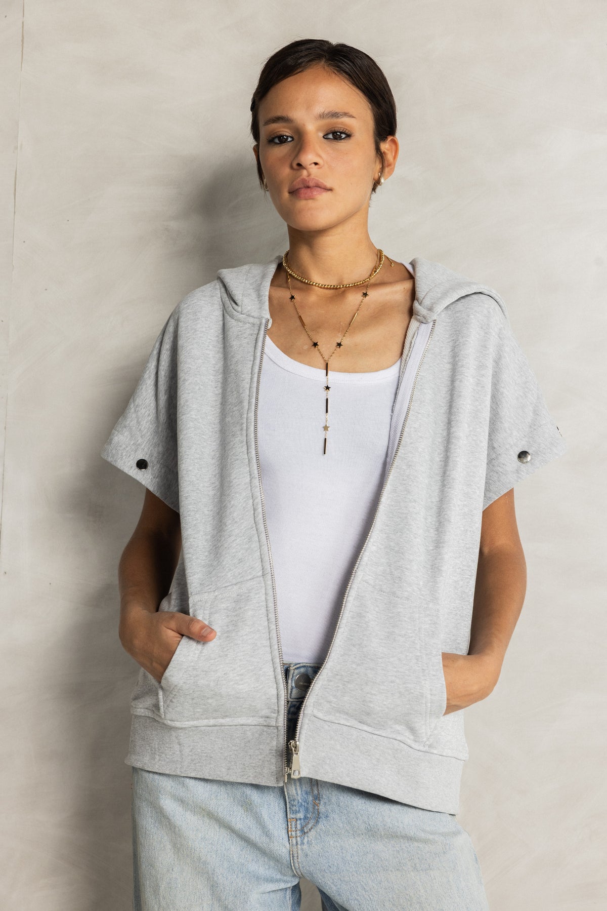 Gray Removable Sweatshirt
