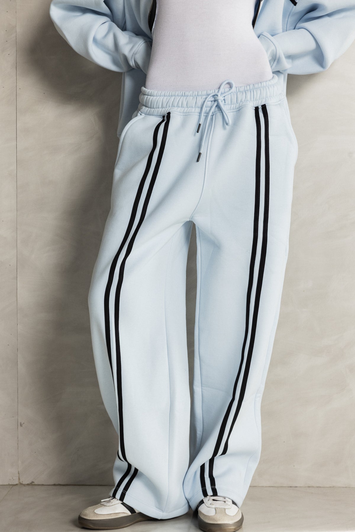 Light Blue Zip-up Tracksuit Set
