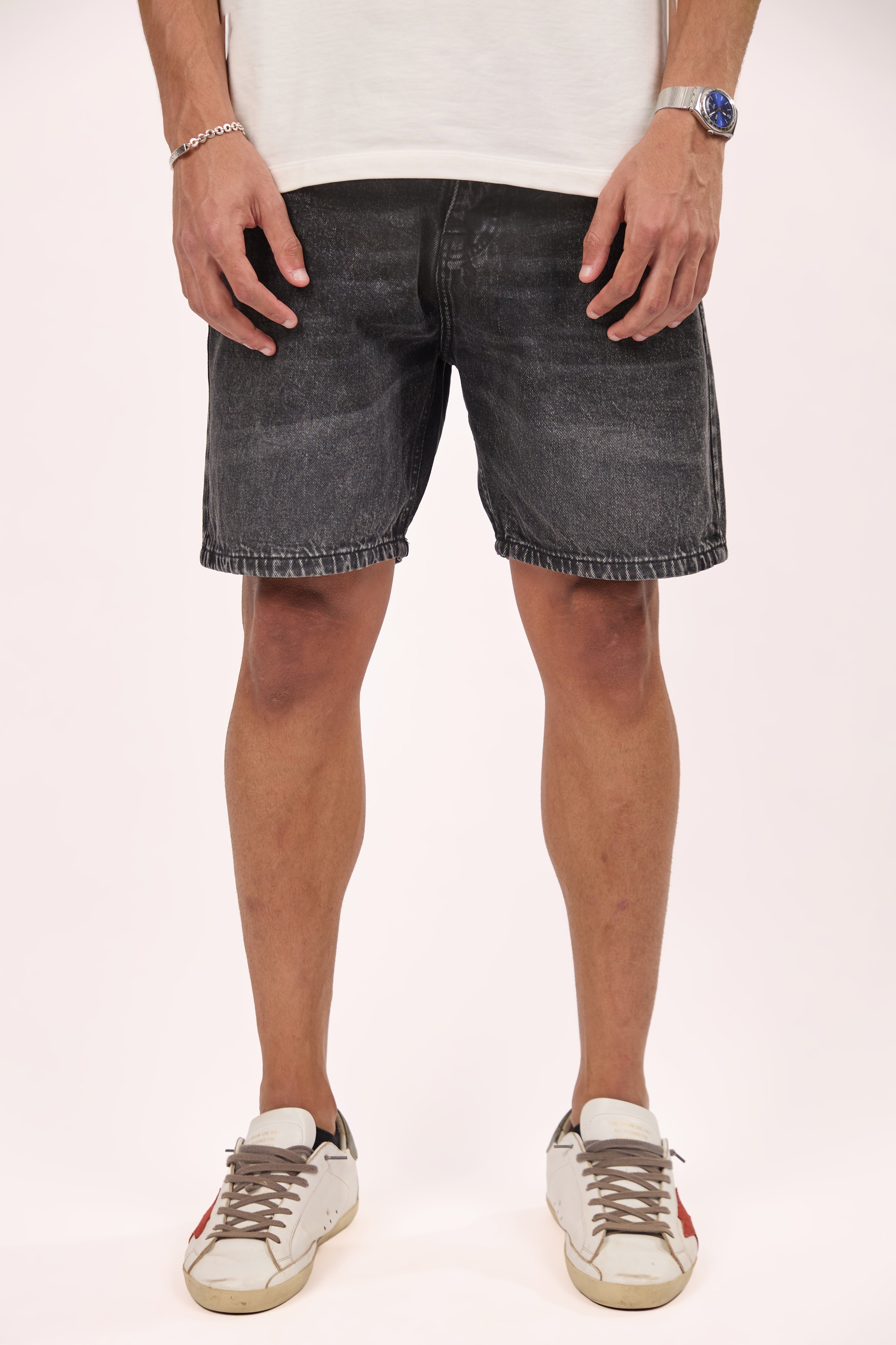 Regular Fit Denim short Black